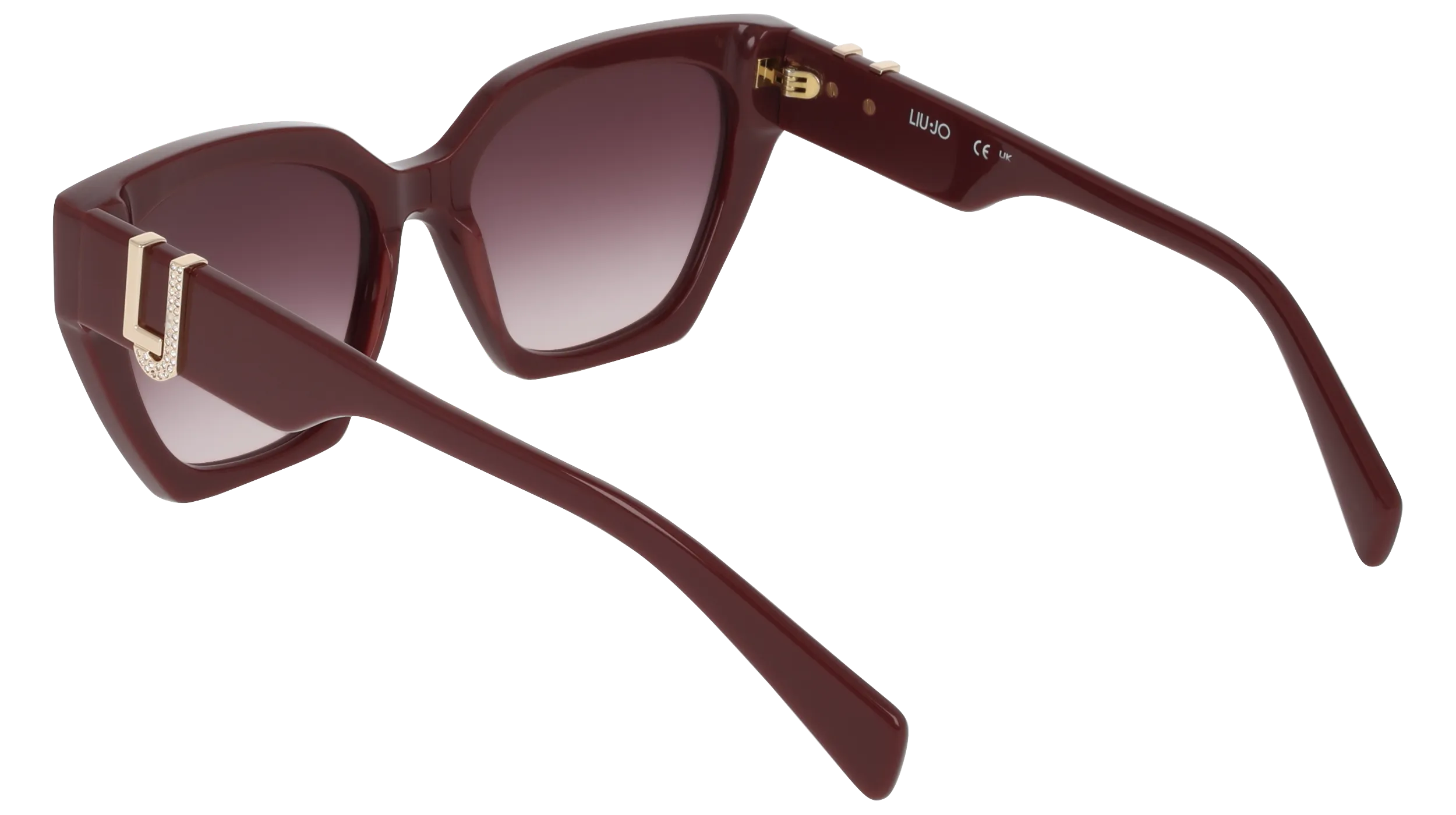 Liu Jo LJ814SR 602 Occhiali da sole Acetato Rosso Bordeaux Cat Eye Normale - immagine 4