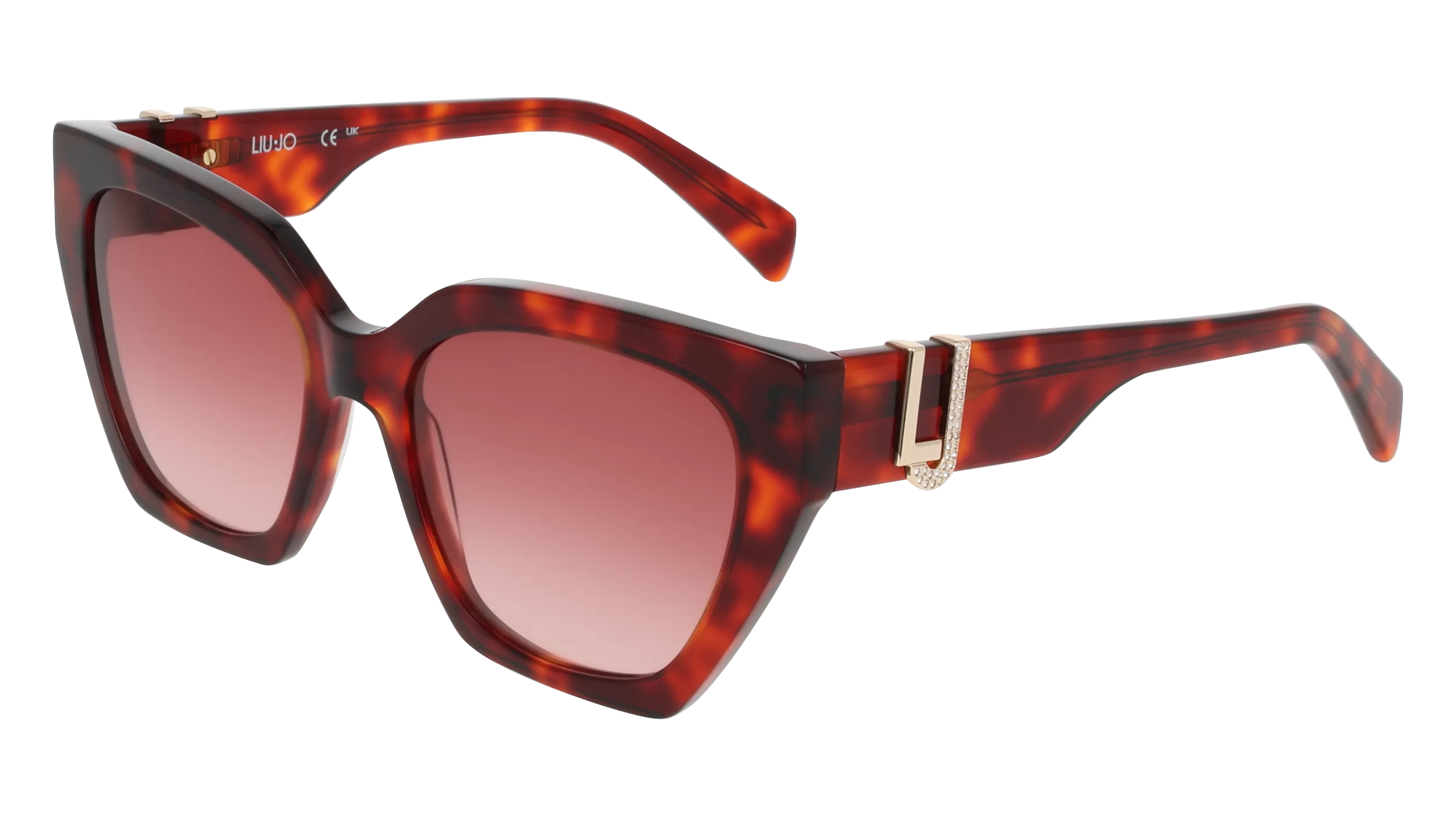 Liu Jo LJ814SR 640 Occhiali da sole Acetato Rosso Cat Eye Normale - immagine 1