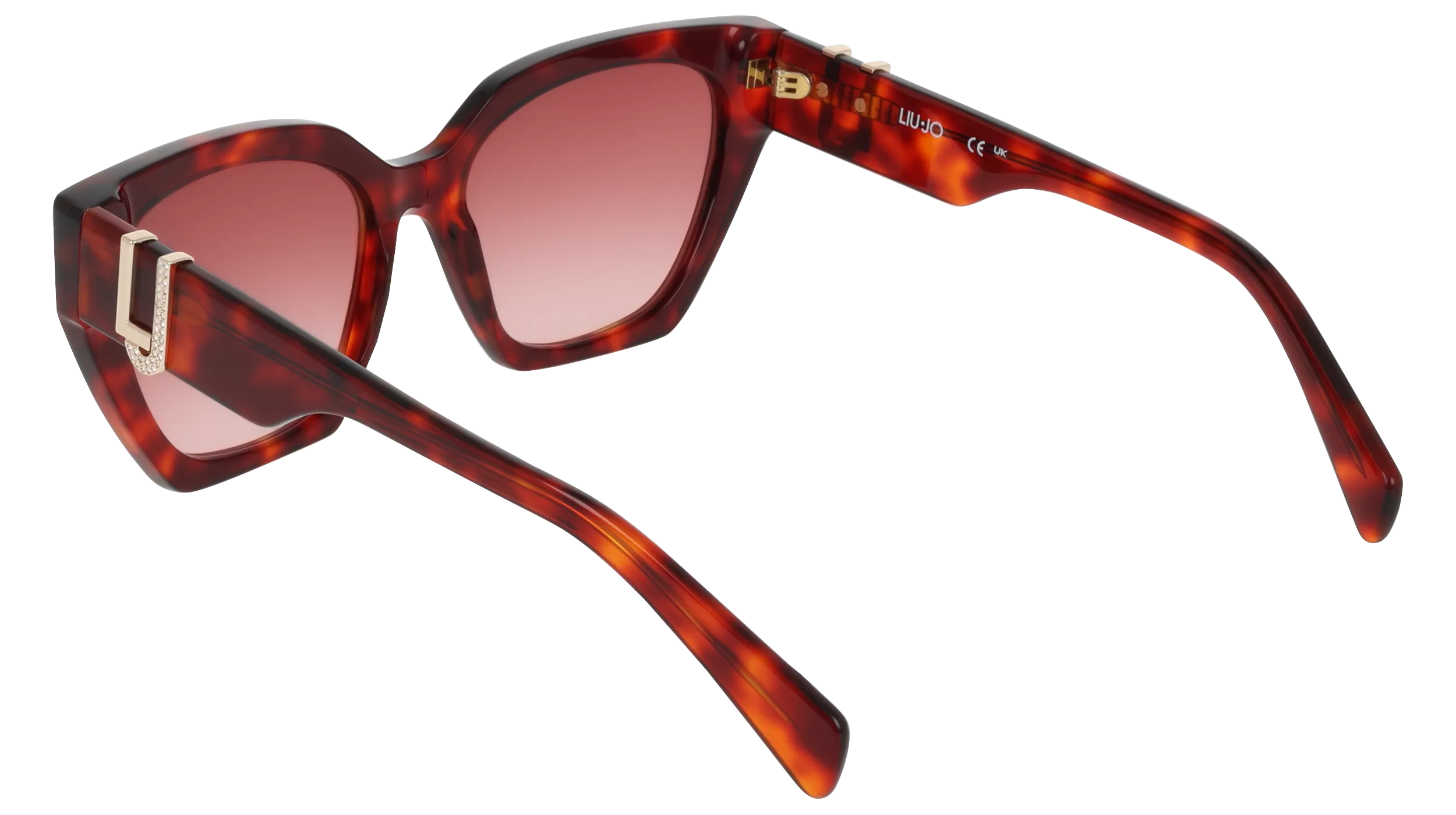 Liu Jo LJ814SR 640 Occhiali da sole Acetato Rosso Cat Eye Normale - immagine 4