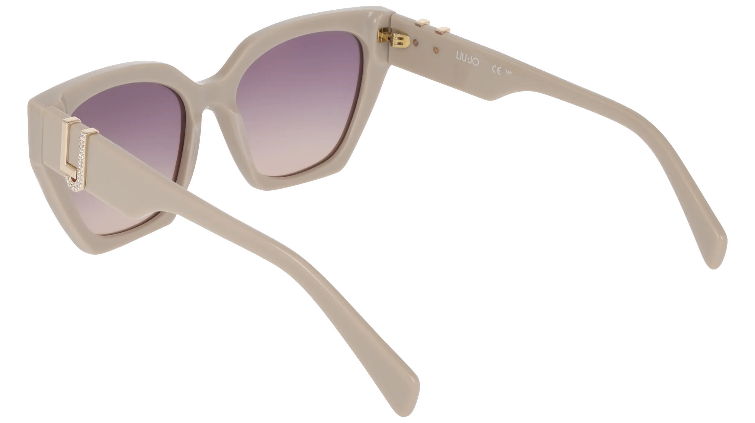 Liu Jo LJ814SR 264 Occhiali da sole Acetato Beige Cat Eye Normale Sfumato - immagine 4