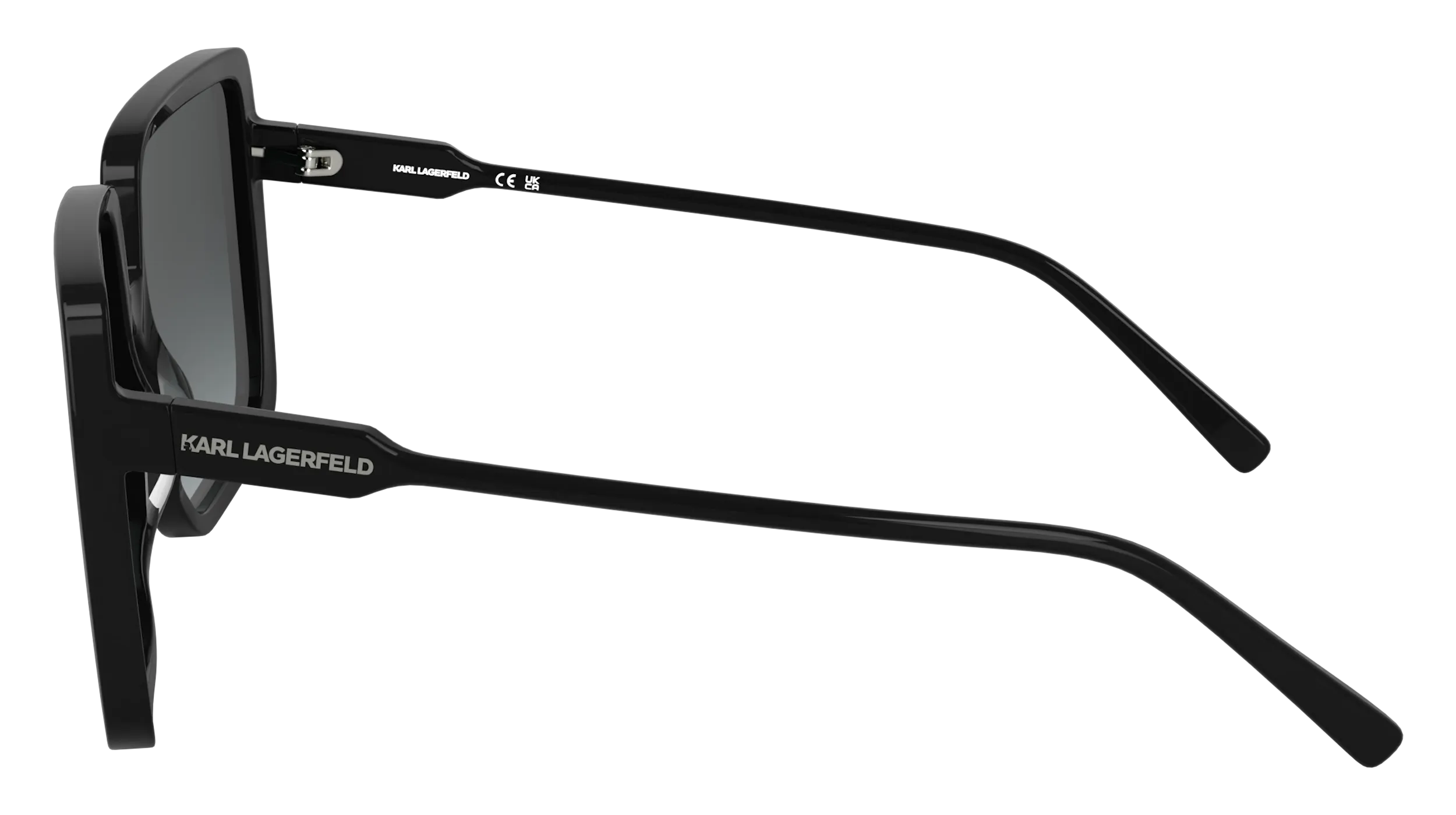 Karl Lagerfeld KL6187S 001 Occhiali da sole Acetato Nero Squadrata Normale - immagine 3