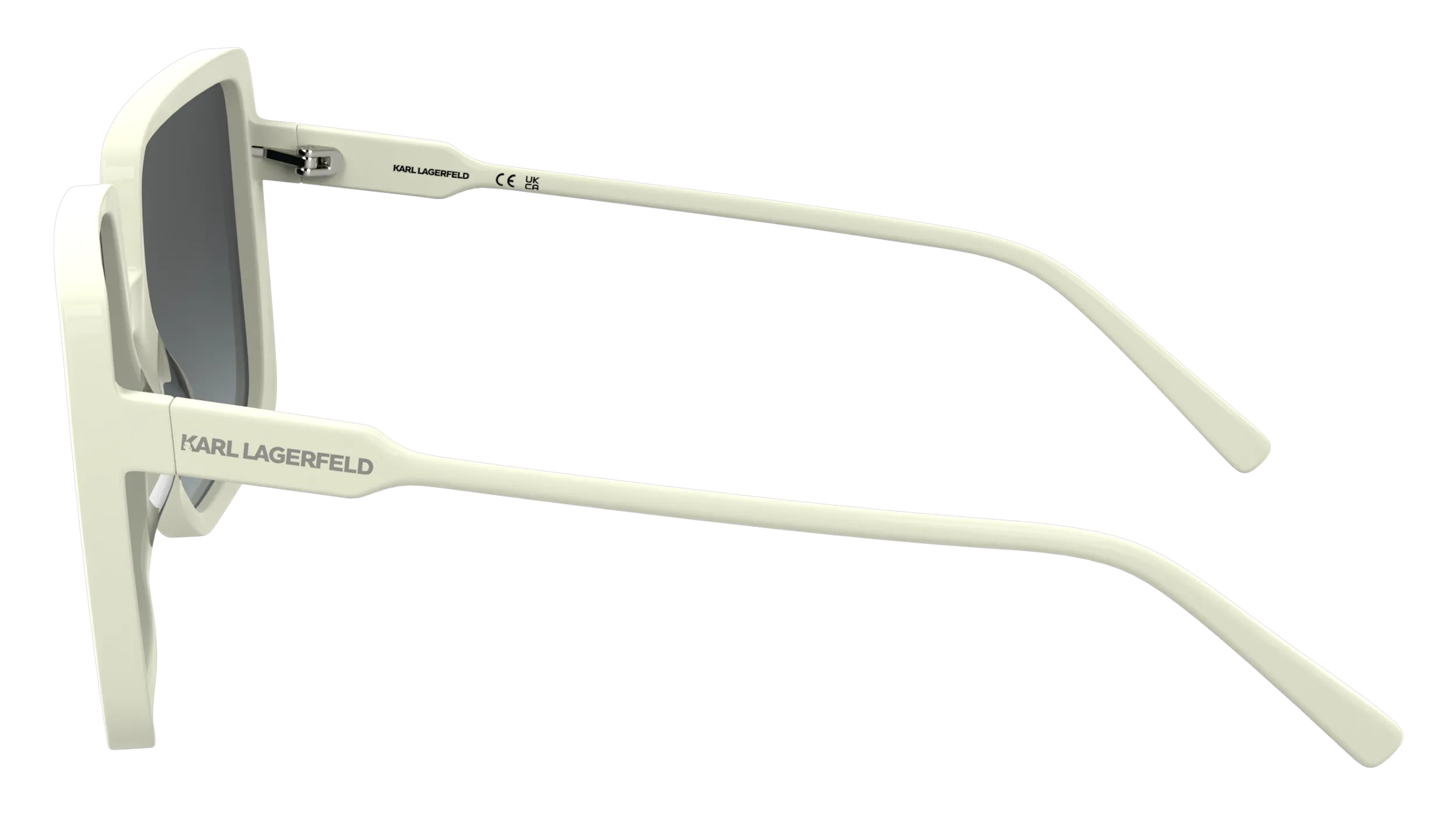 Karl Lagerfeld KL6187S 105 Occhiali da sole Acetato Bianco Squadrata Normale - immagine 3