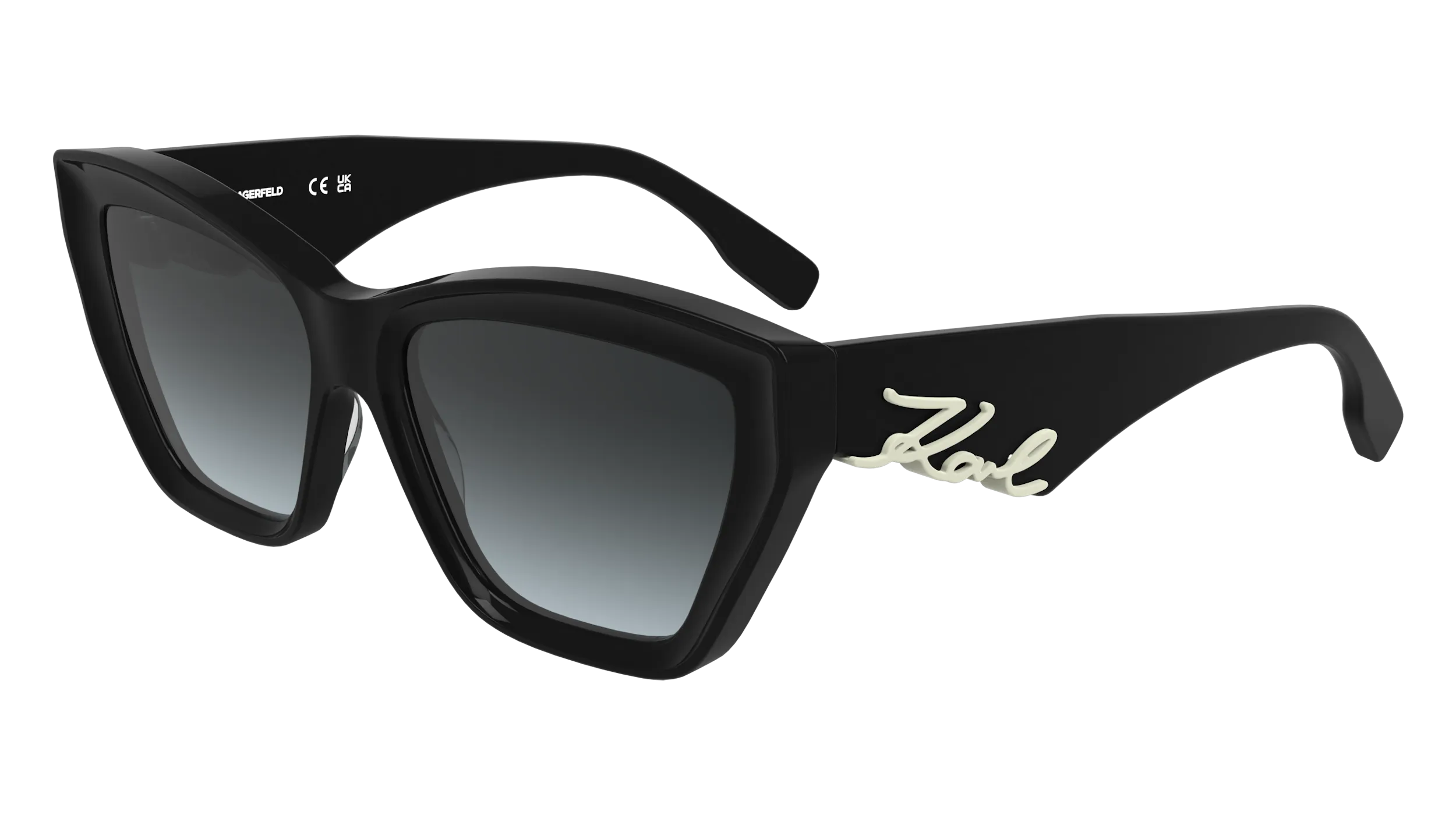 Karl Lagerfeld KL6179S 001 Occhiali da sole Acetato Nero Cat Eye Normale - immagine 1