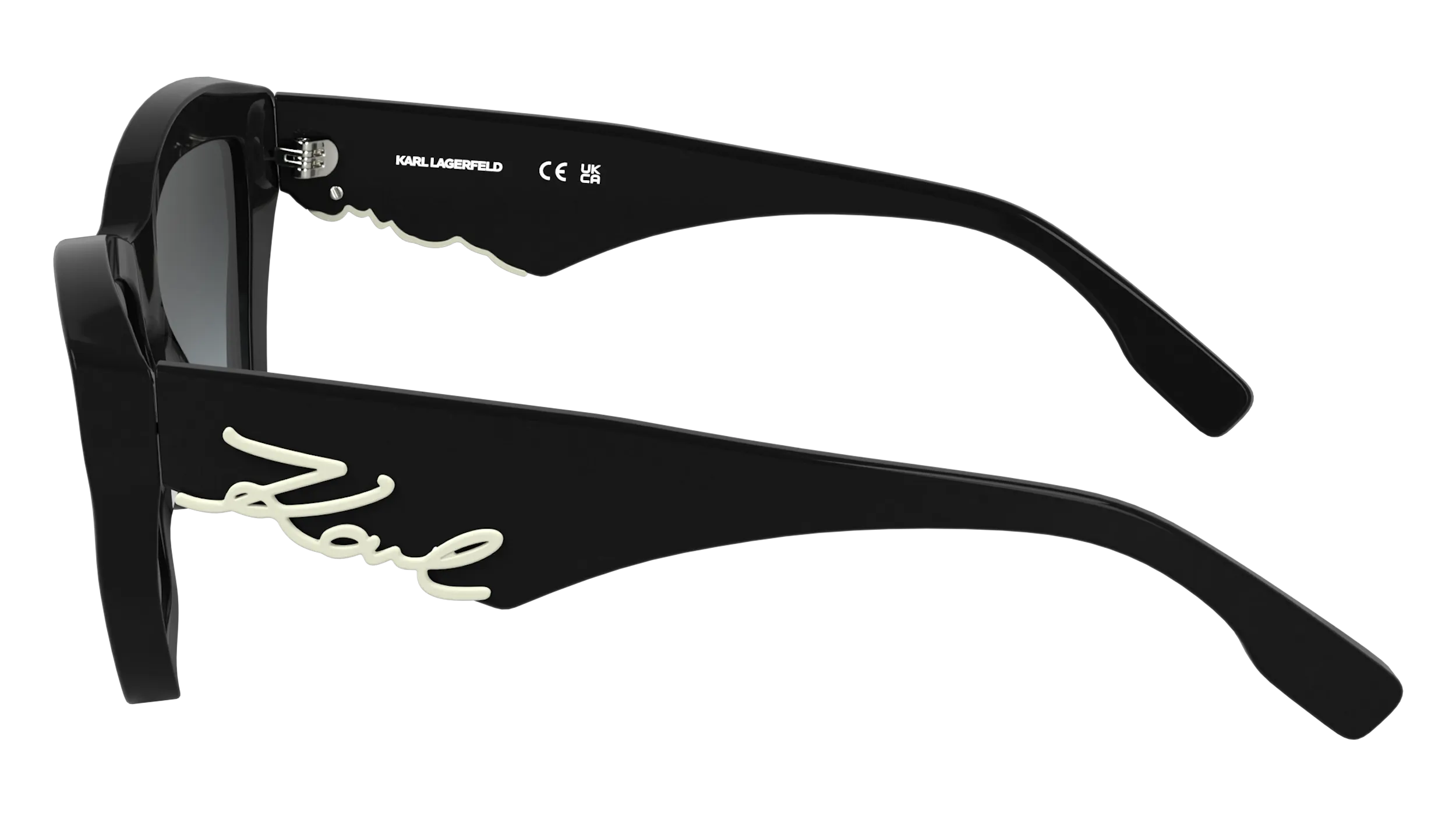 Karl Lagerfeld KL6179S 001 Occhiali da sole Acetato Nero Cat Eye Normale - immagine 3