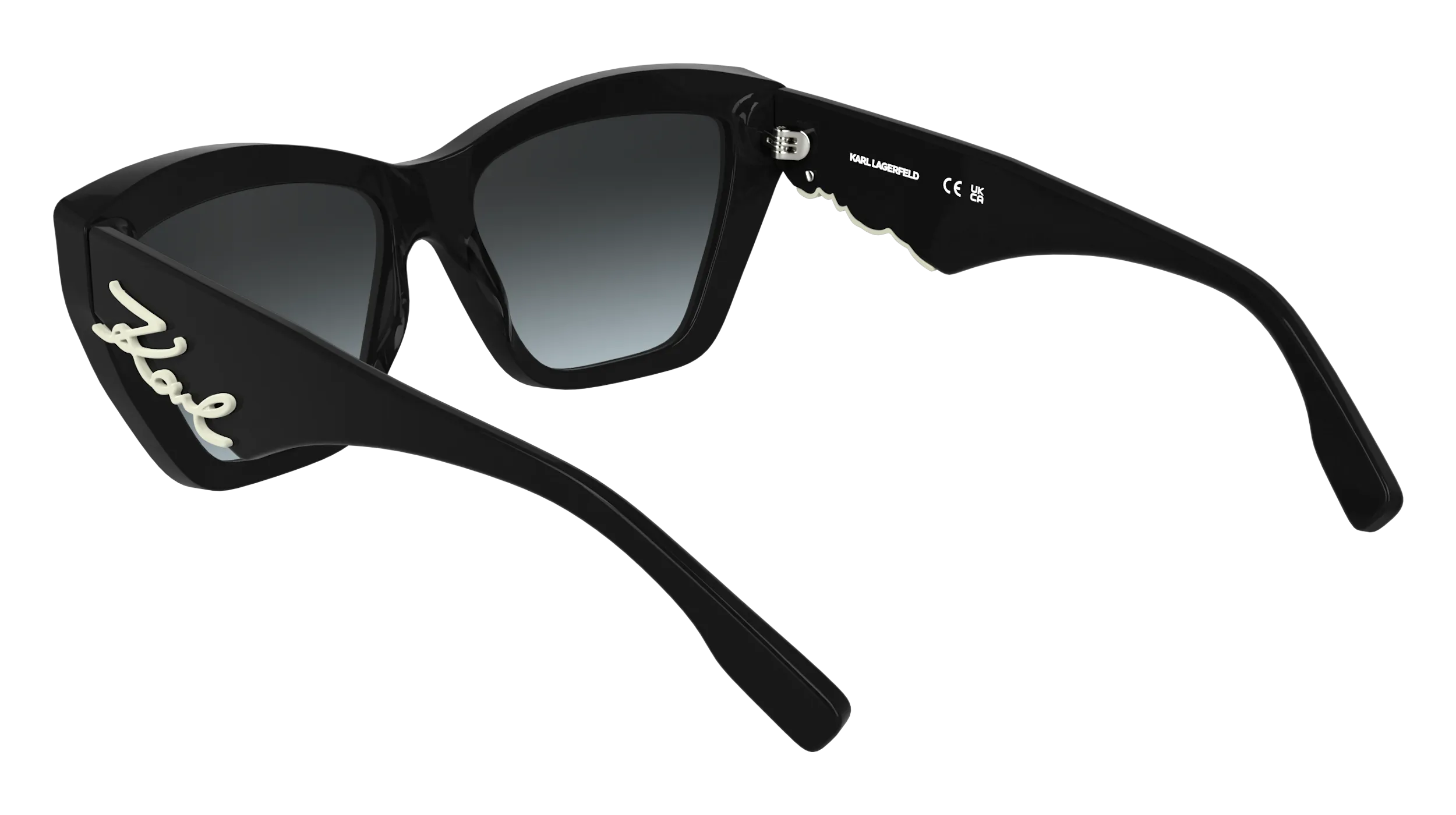 Karl Lagerfeld KL6179S 001 Occhiali da sole Acetato Nero Cat Eye Normale - immagine 4