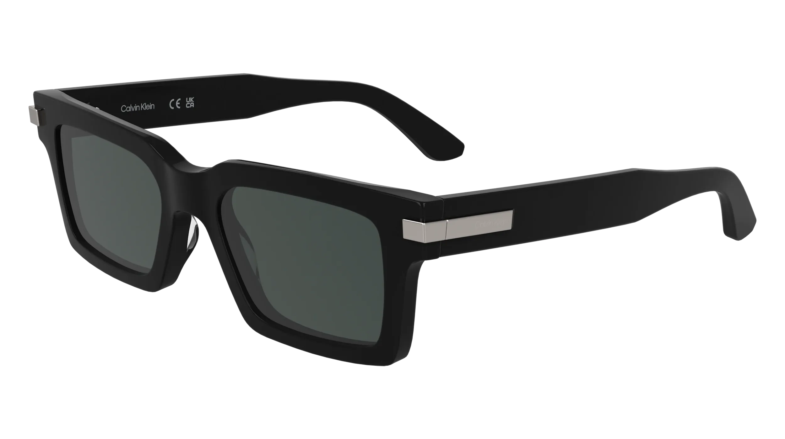 Calvin Klein CK25503S 001 Occhiali da sole Acetato Nero Squadrata Normale - immagine 1