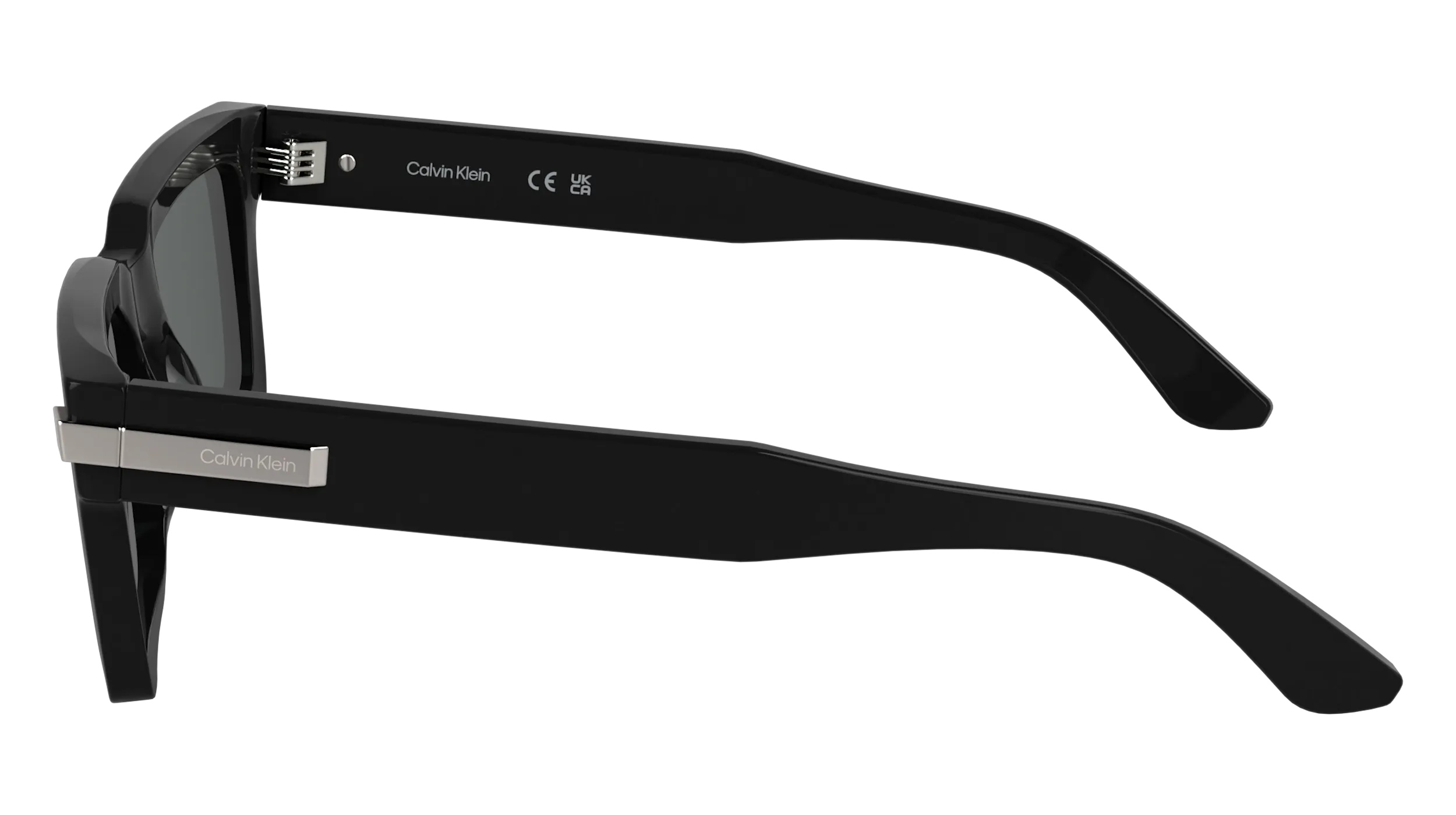 Calvin Klein CK25503S 001 Occhiali da sole Acetato Nero Squadrata Normale - immagine 3