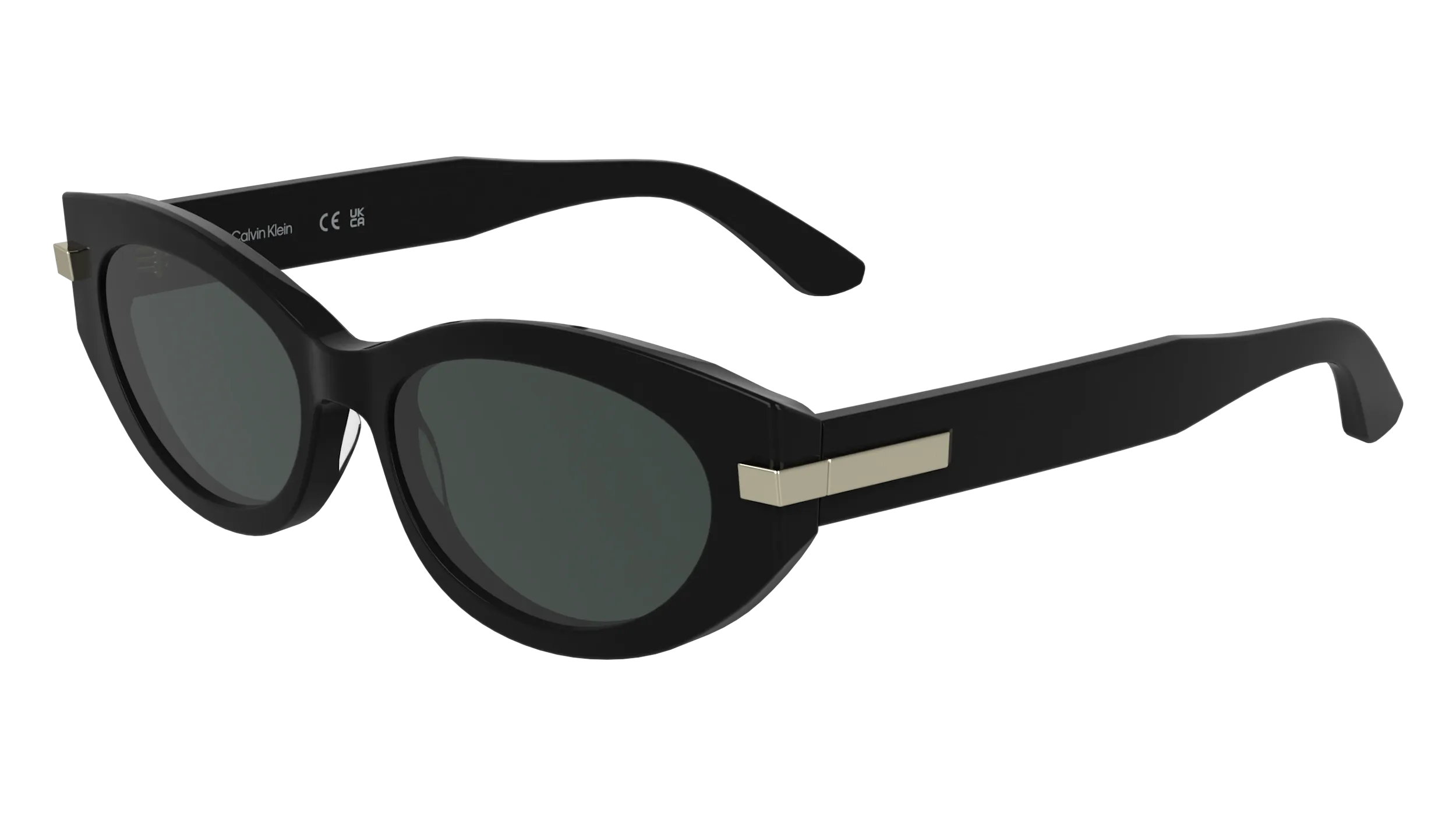 Calvin Klein CK25502S 001 Occhiali da sole Acetato Nero Cat Eye Normale - immagine 1