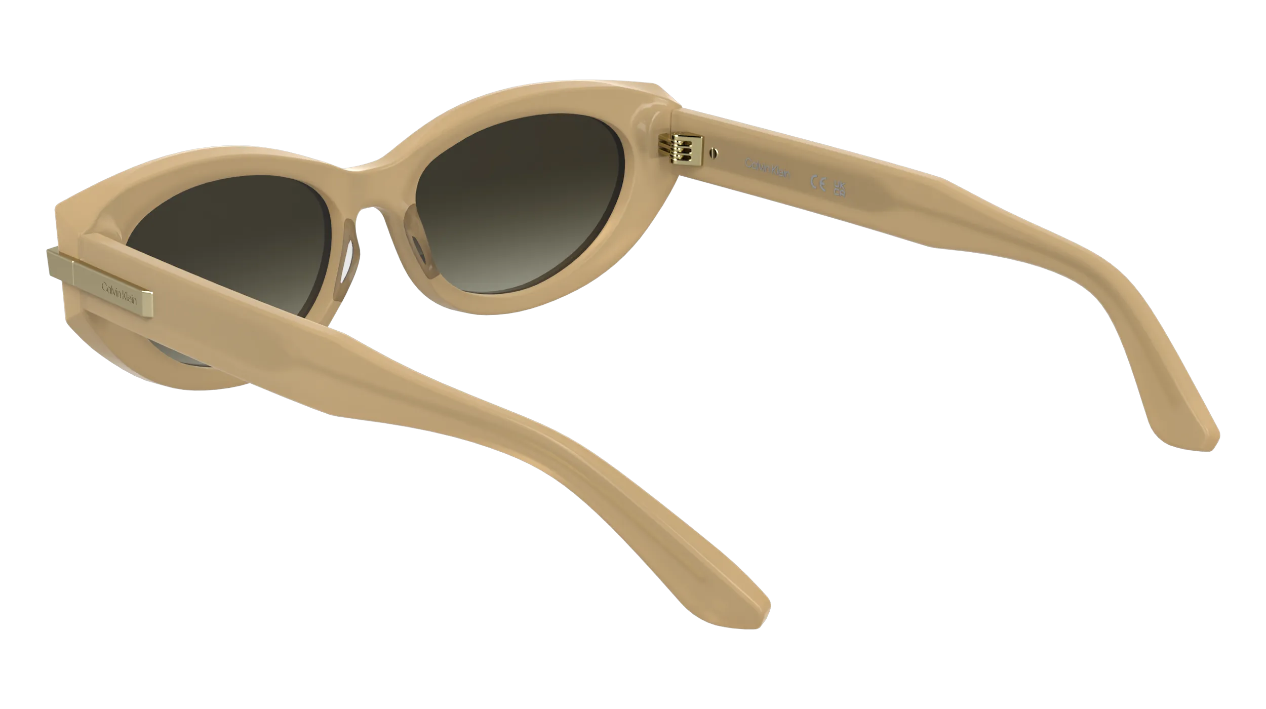 Calvin Klein CK25502S 209 Occhiali da sole Acetato Beige Cat Eye Normale - immagine 4
