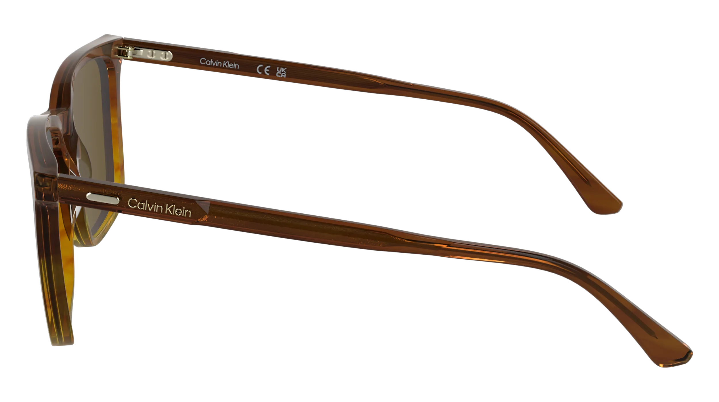 Calvin Klein CK25507S 203 Occhiali da sole Acetato Marrone Squadrata Normale - immagine 3