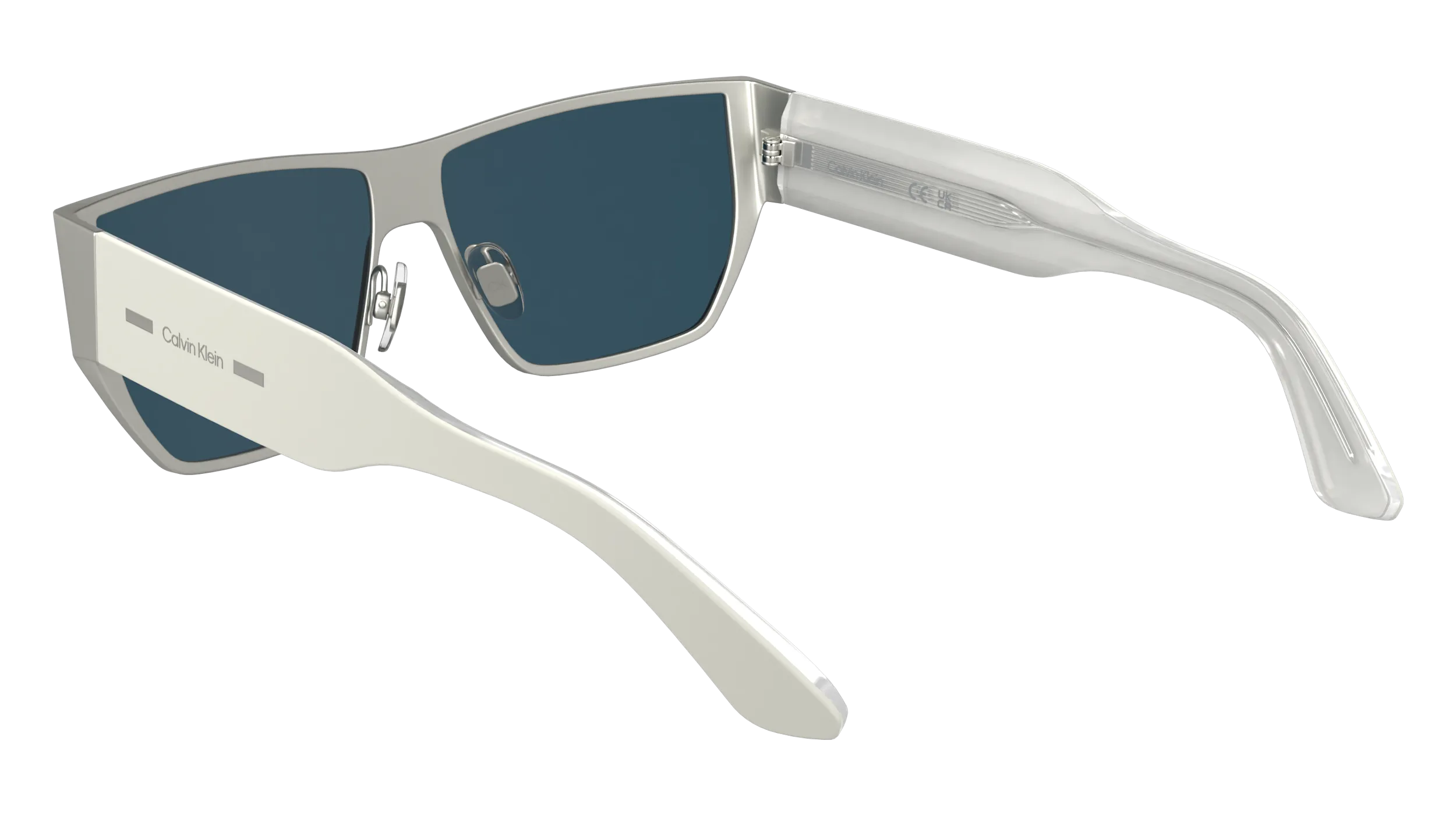 Calvin Klein CK25102S 045 Occhiali da sole Metallo Argento Squadrata Normale - immagine 4