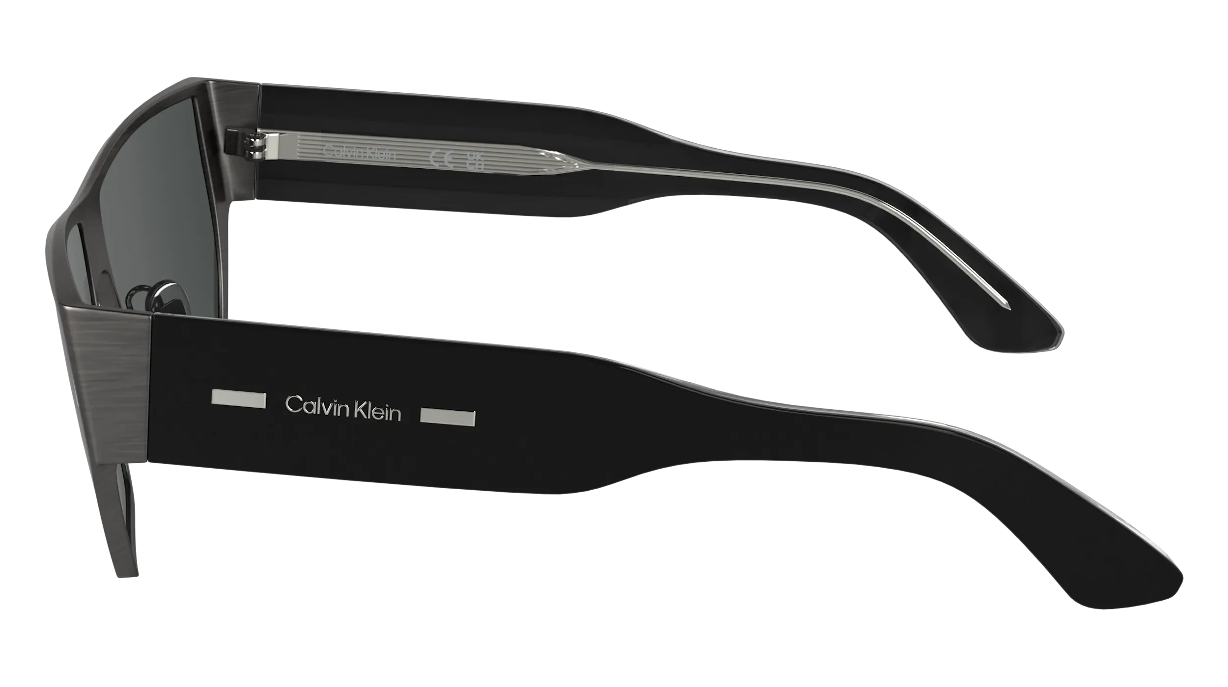 Calvin Klein CK25102S 070 Occhiali da sole Metallo Rutenio Squadrata Normale - immagine 3