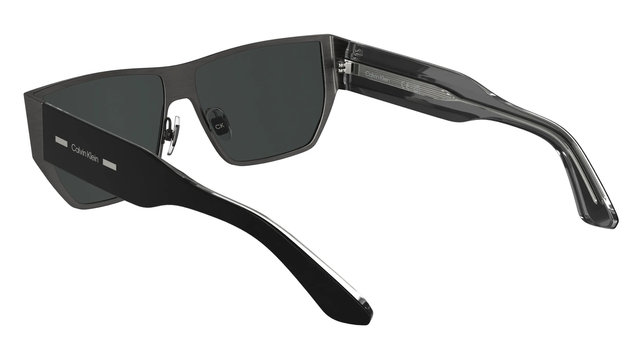 Calvin Klein CK25102S 070 Occhiali da sole Metallo Rutenio Squadrata Normale - immagine 4
