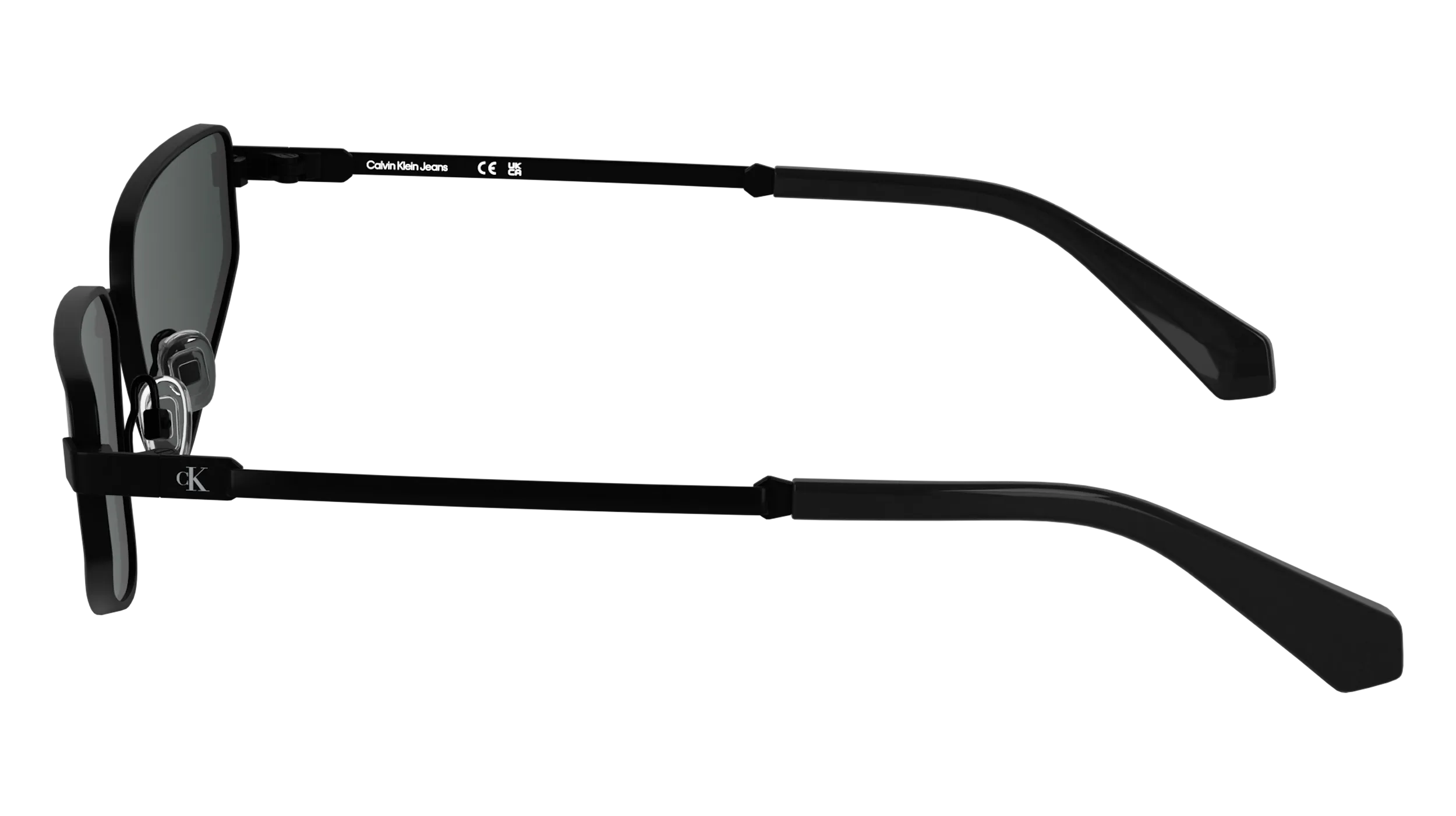 Calvin Klein CKJ25200S 002 Occhiali da sole Metallo Nero Cat Eye Normale - immagine 3