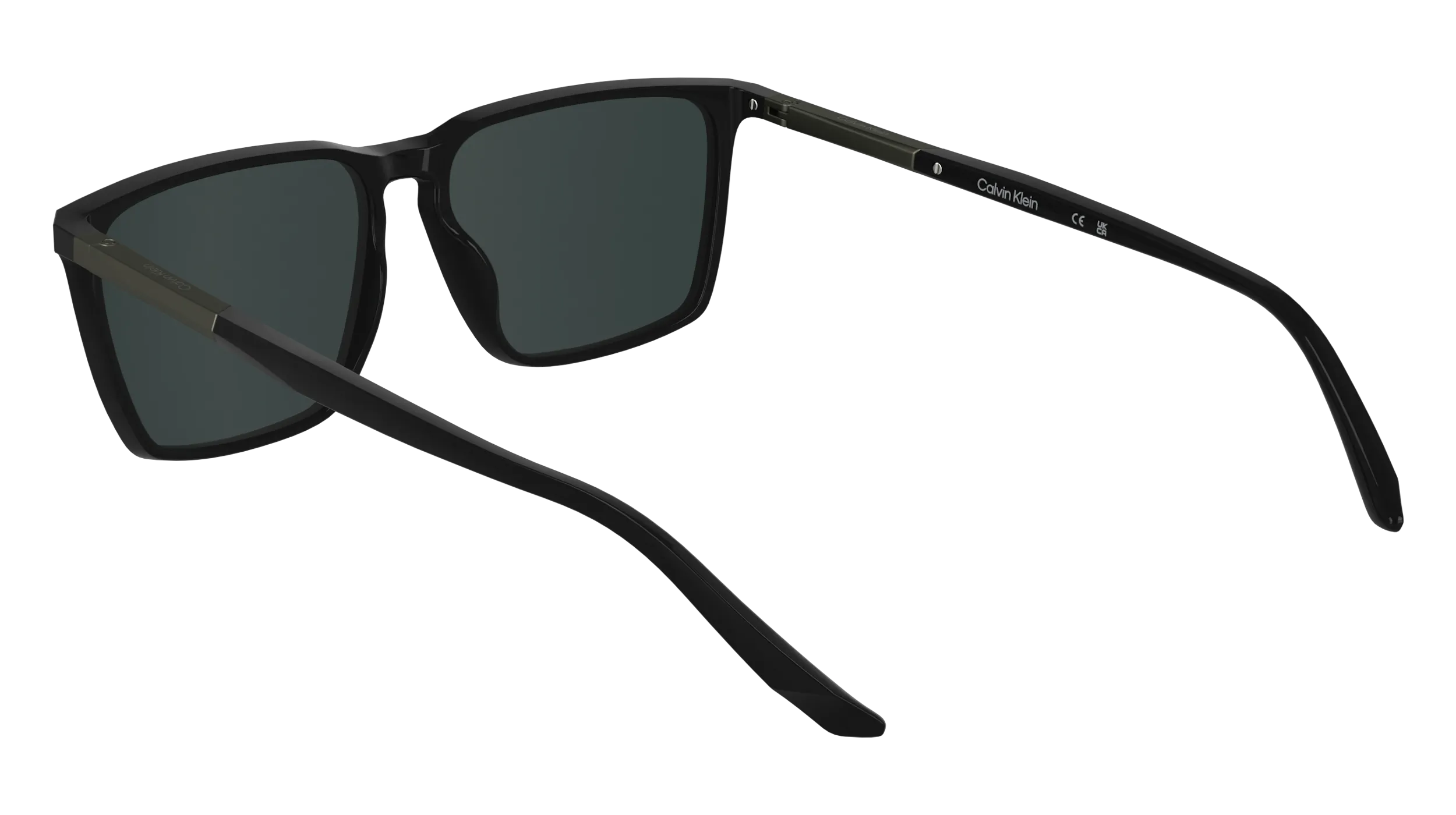 Calvin Klein CK25505S 001 Occhiali da sole Bio-iniettato Nero Squadrata Normale - immagine 4