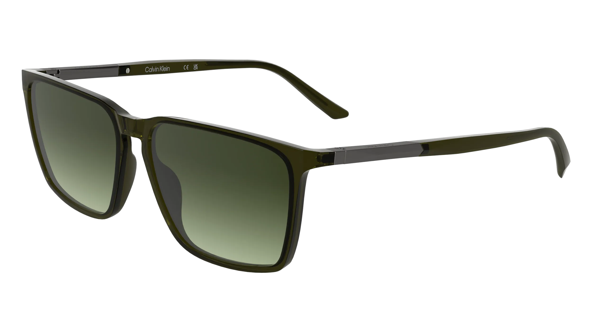 Calvin Klein CK25505S 317 Occhiali da sole Bio-iniettato Verde Squadrata Normale - immagine 1