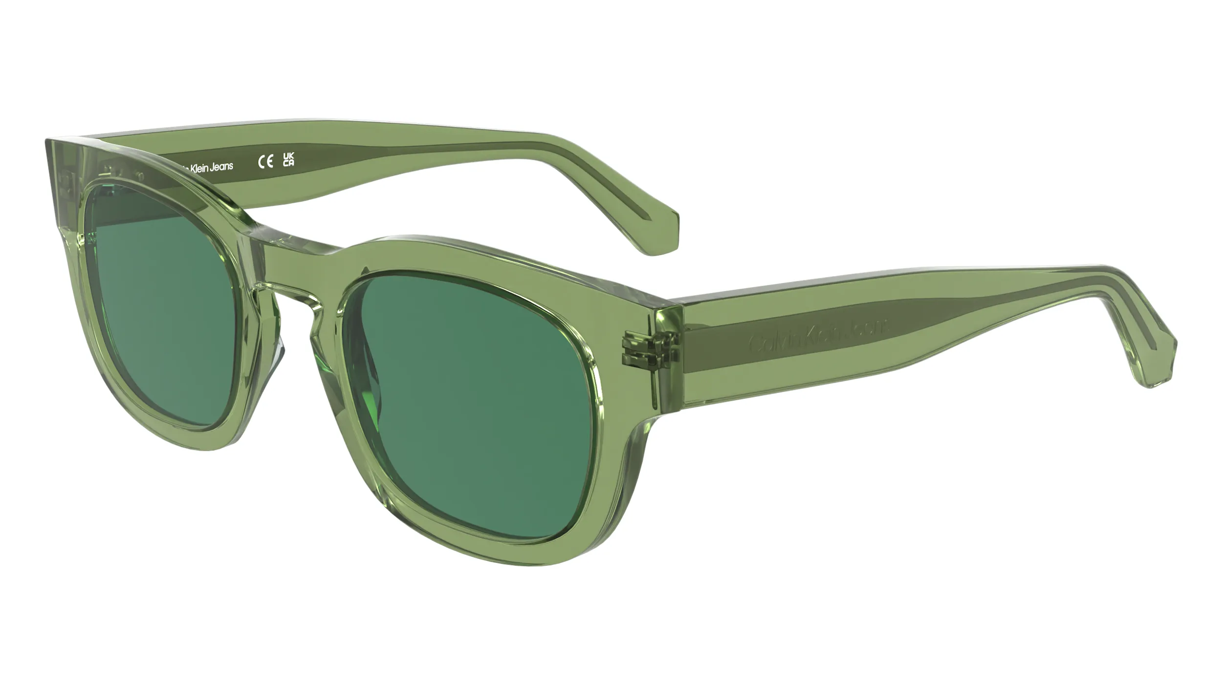 Calvin Klein CKJ25601S 305 Occhiali da sole Acetato Verde Geometrica Normale - immagine 1