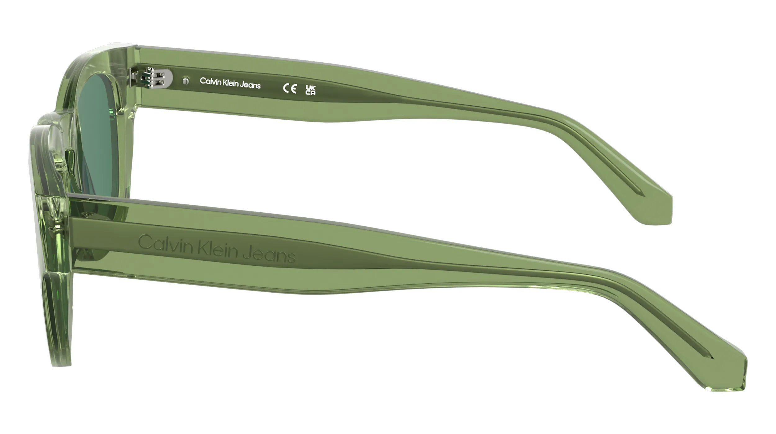 Calvin Klein CKJ25601S 305 Occhiali da sole Acetato Verde Geometrica Normale - immagine 3