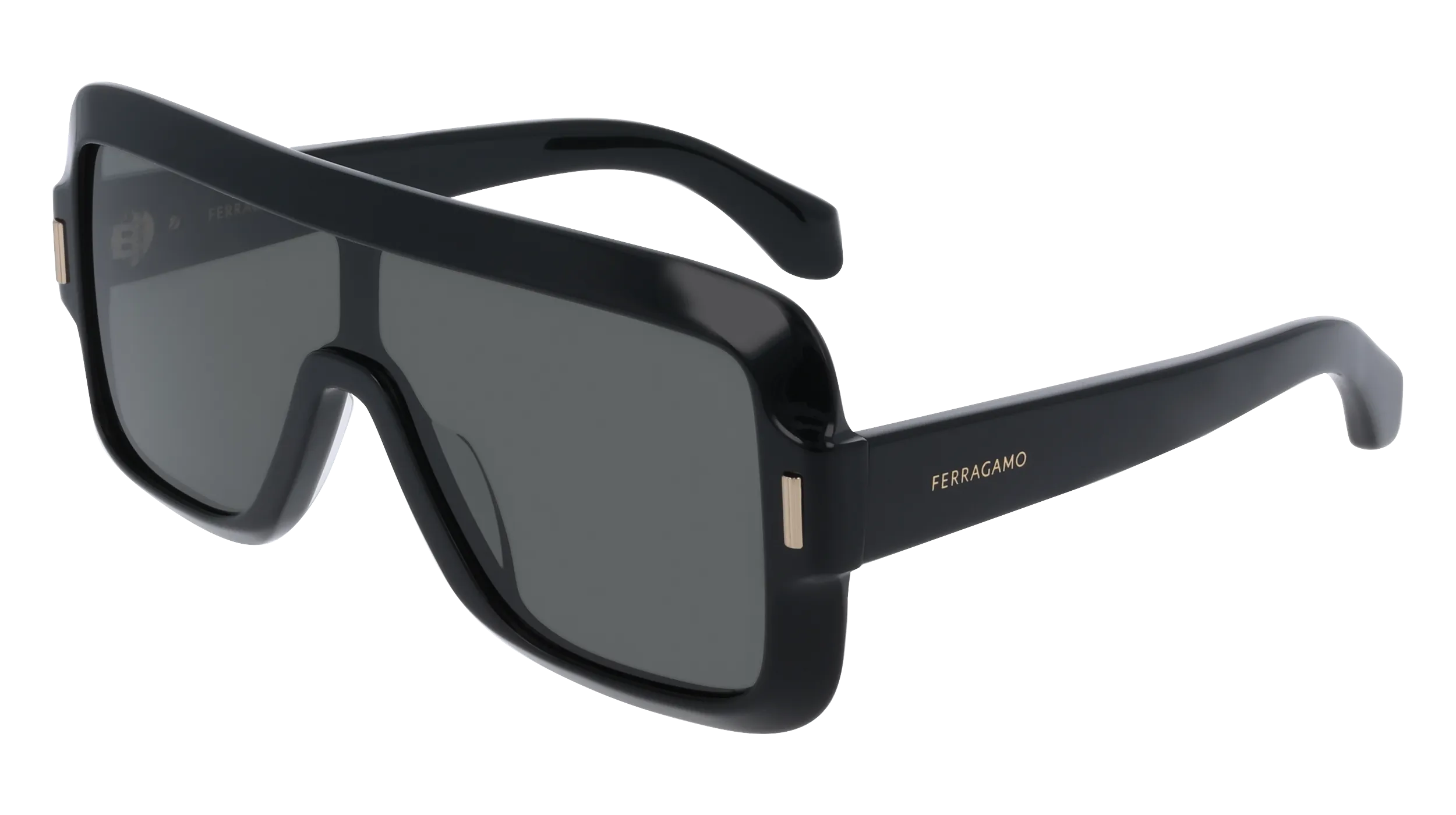 Ferragamo SF2061SE 001 Occhiali da sole Acetato Nero Maschera Normale - immagine 1