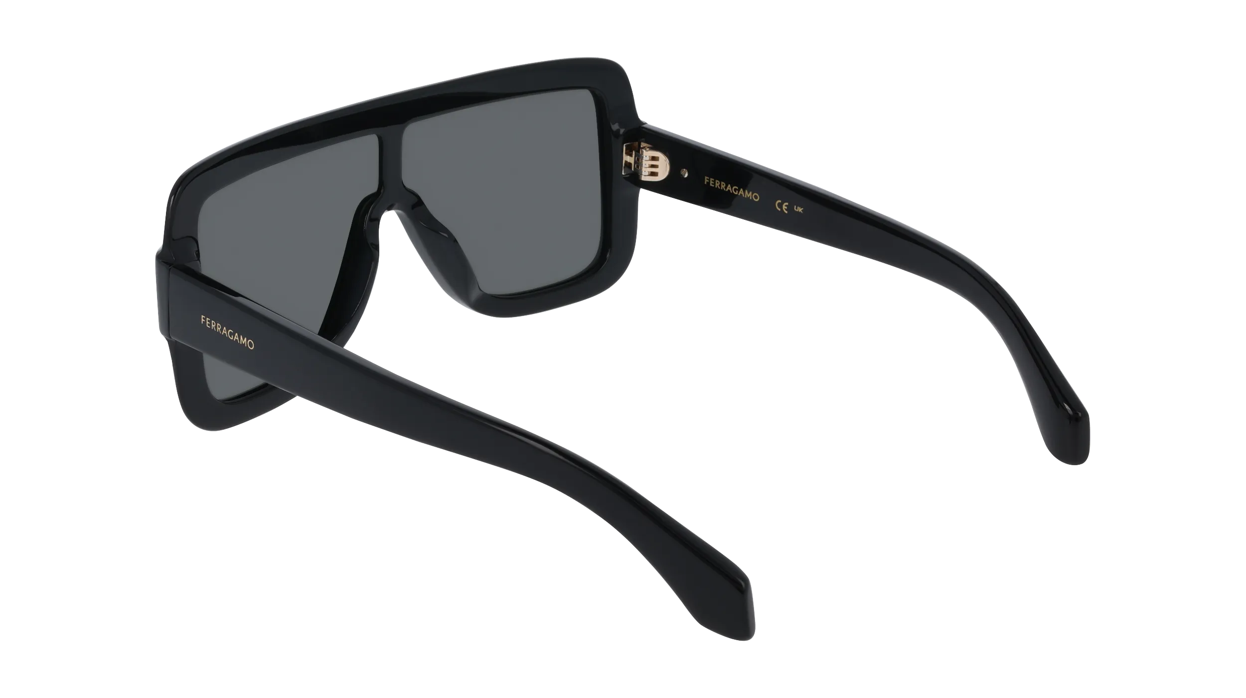 Ferragamo SF2061SE 001 Occhiali da sole Acetato Nero Maschera Normale - immagine 4