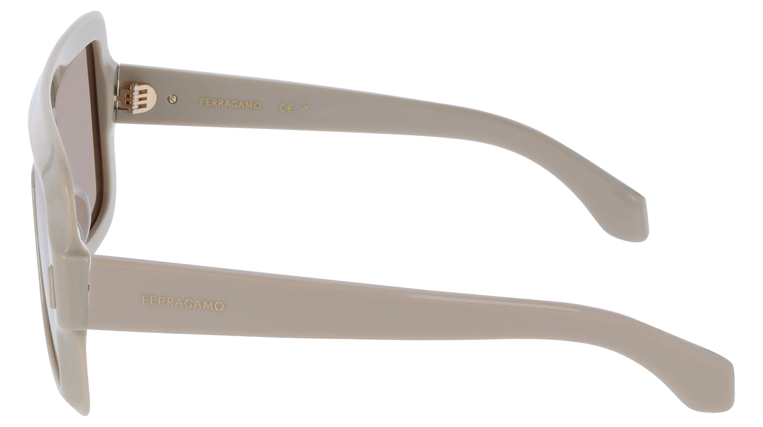 Ferragamo SF2061SE 259 Occhiali da sole Acetato Beige Maschera Normale - immagine 3