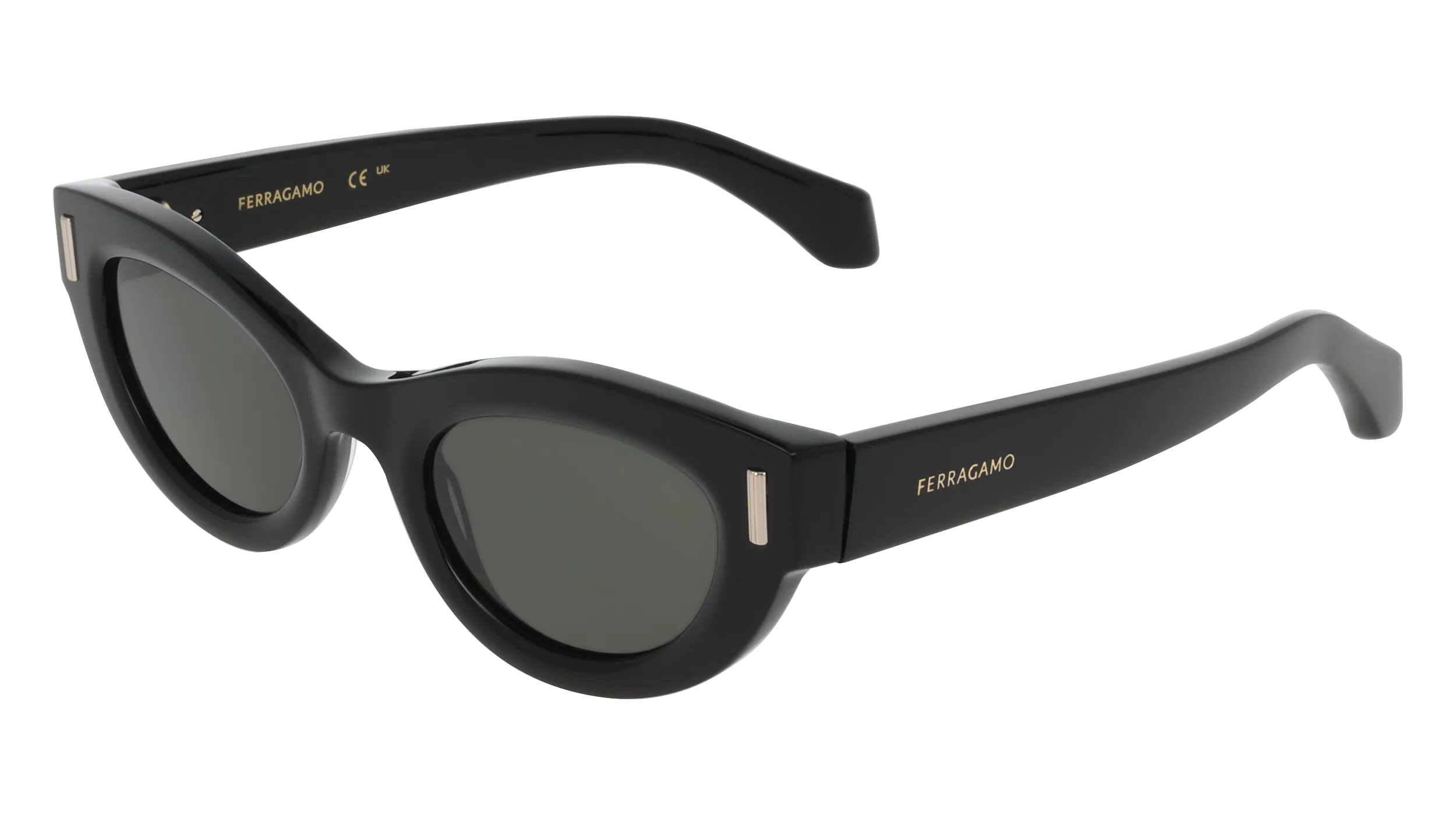 Ferragamo SF2062SE 001 Occhiali da sole Acetato Nero Cat Eye Normale - immagine 1