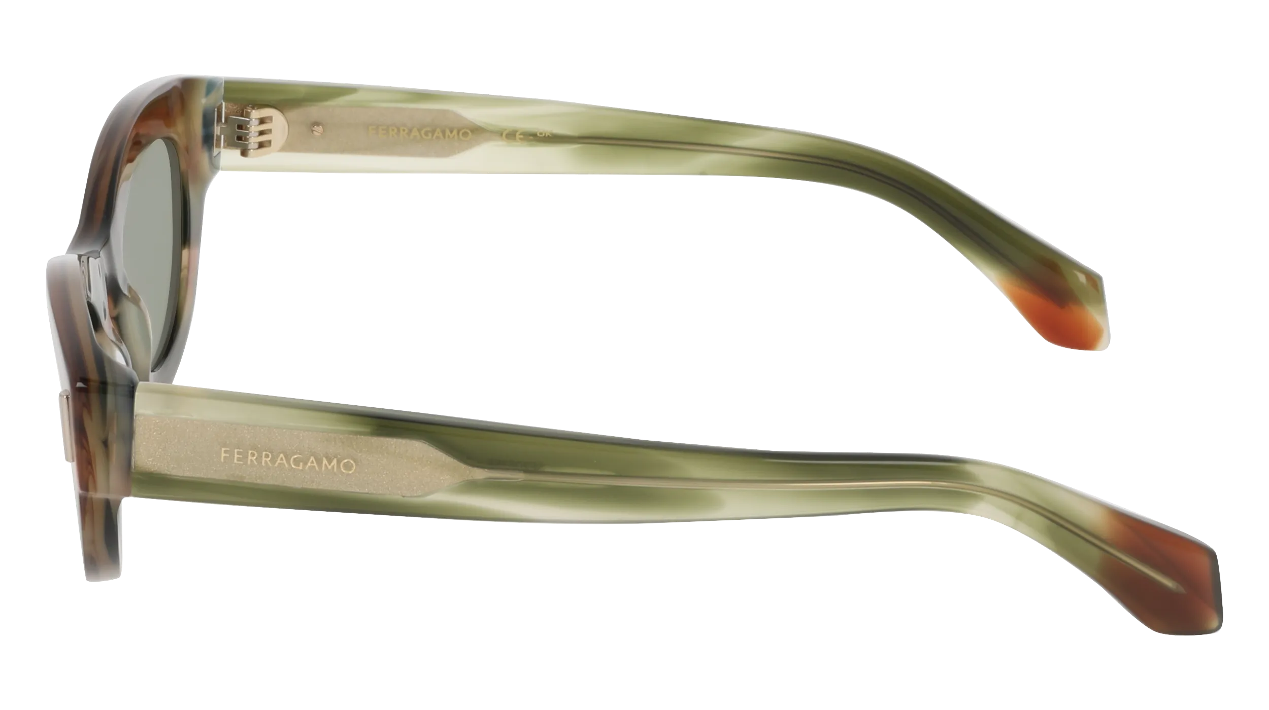 Ferragamo SF2062SE 280 Occhiali da sole Acetato Marrone Cat Eye Normale - immagine 3