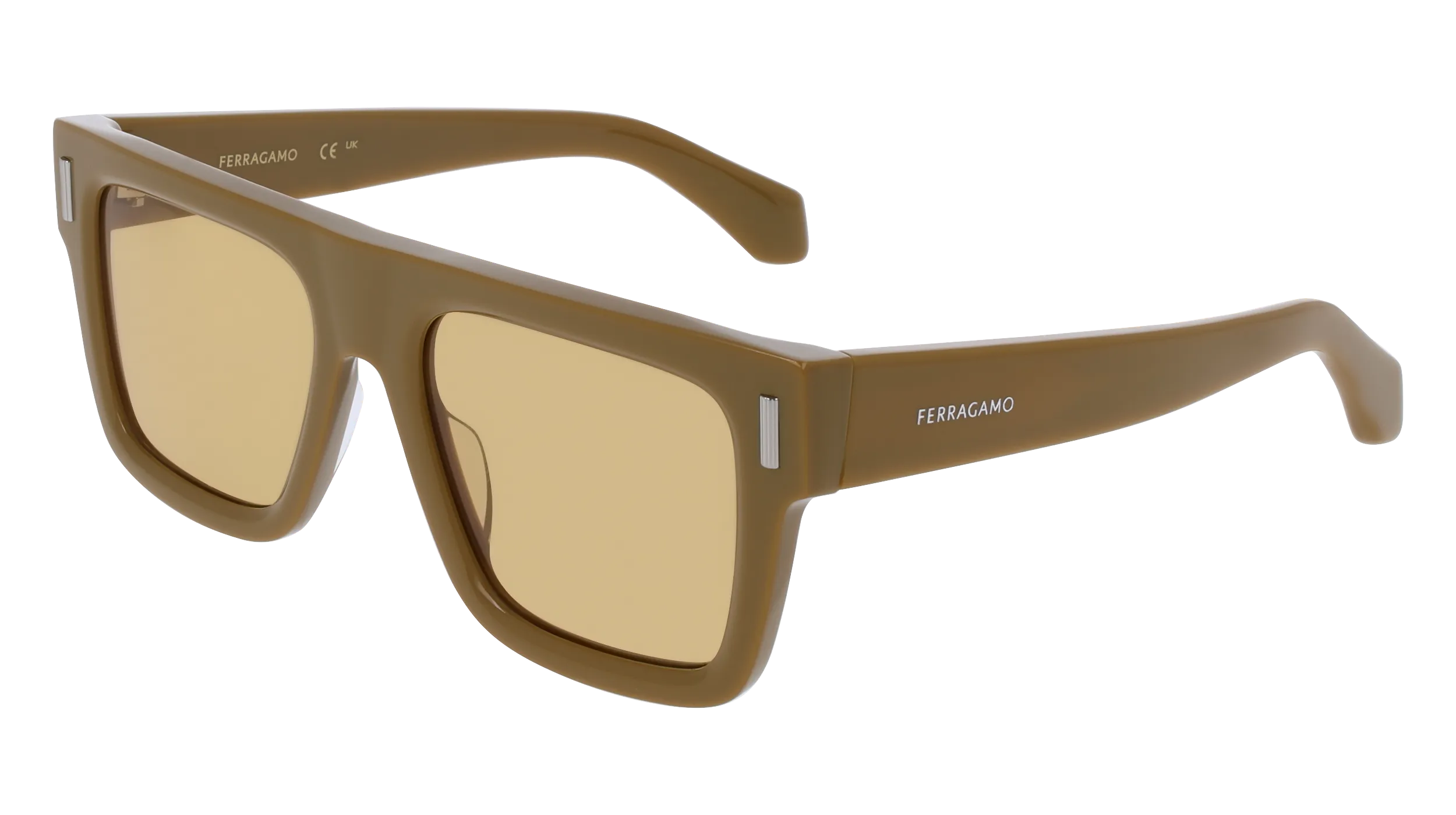 Ferragamo SF2063SE 320 Occhiali da sole Acetato Verde Squadrata Normale - immagine 1
