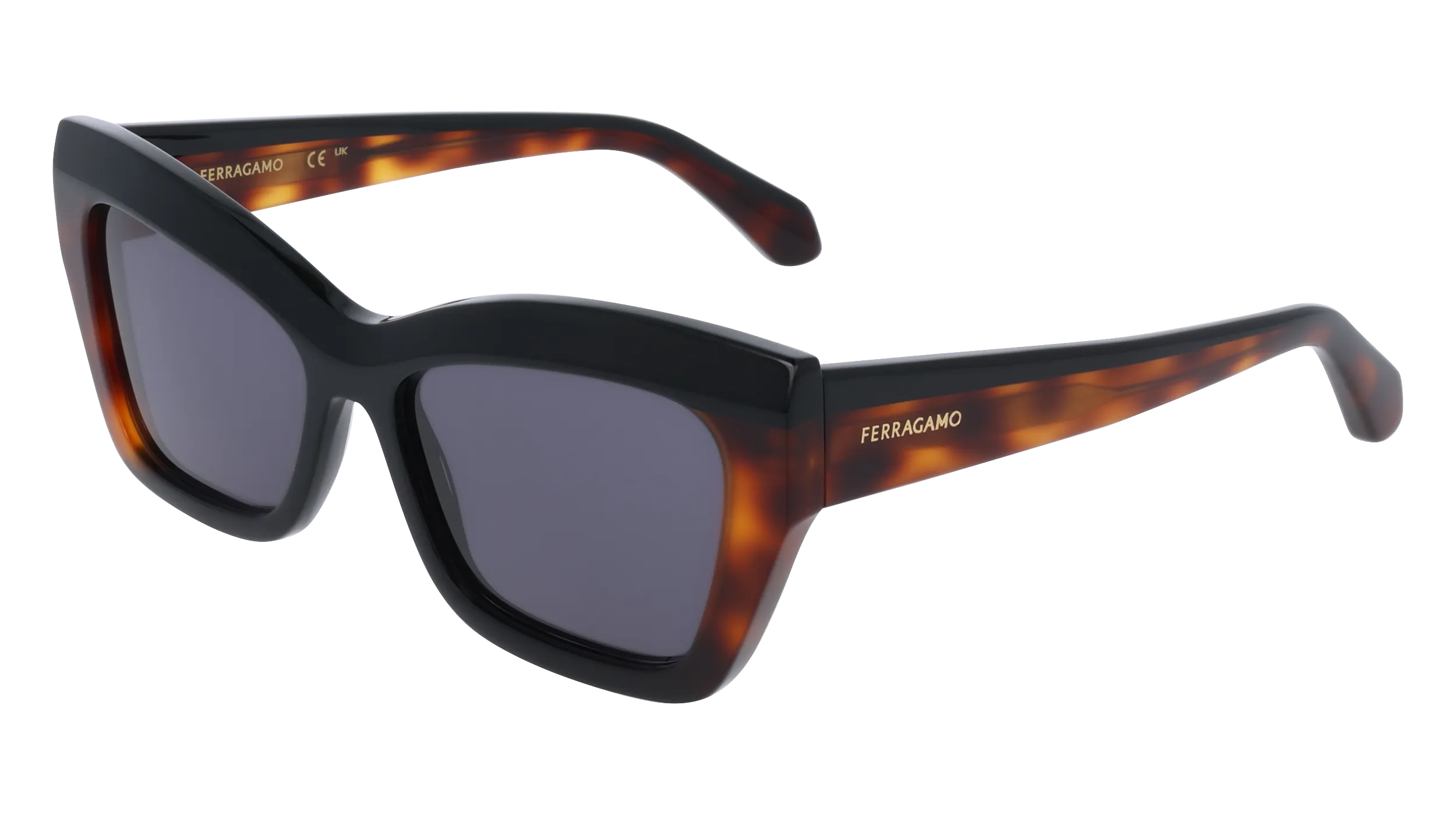 Ferragamo SF2065S 006 Occhiali da sole Acetato Nero Farfalla Normale - immagine 1