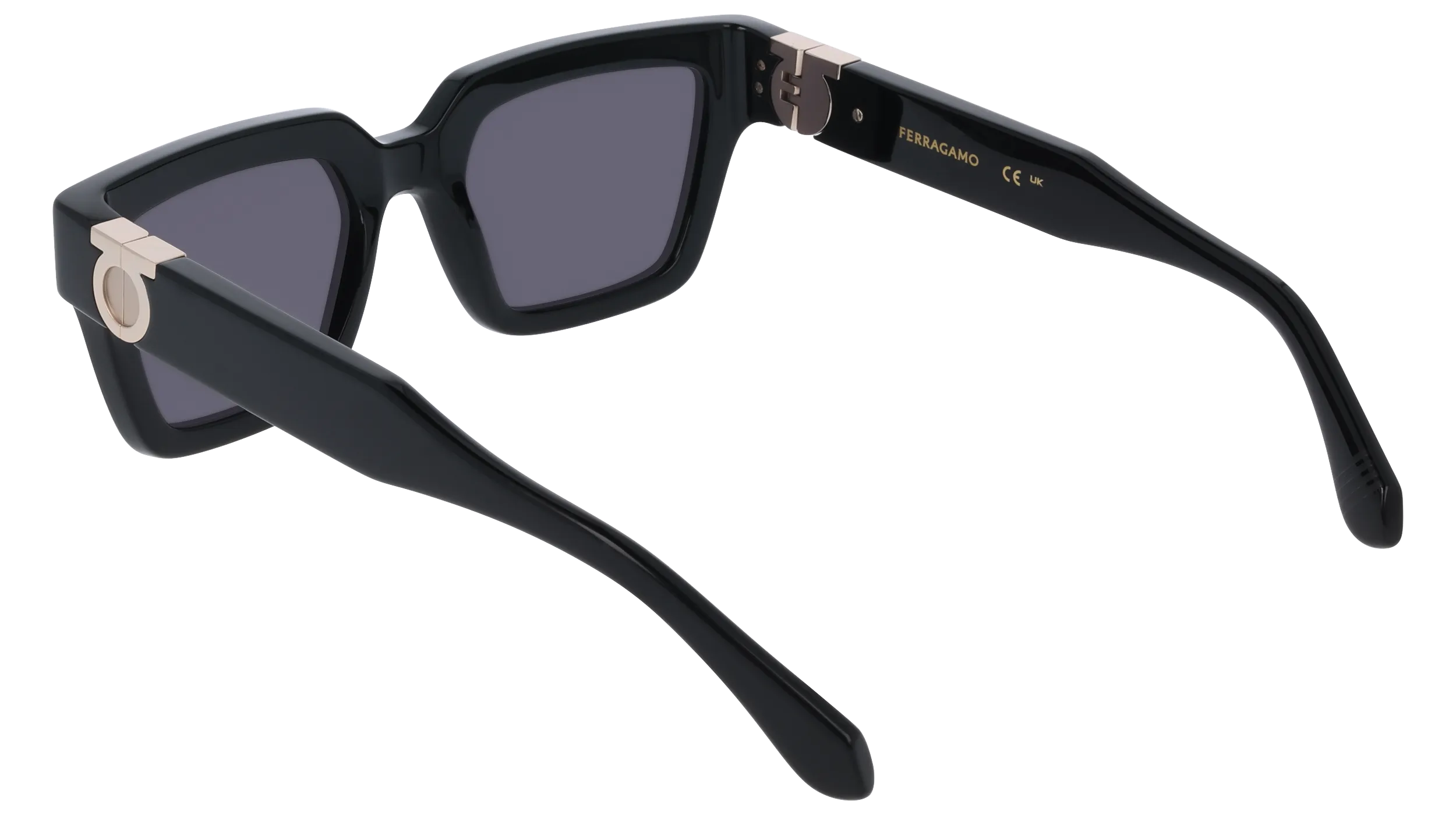 Ferragamo SF2066S 001 Occhiali da sole Acetato Nero Squadrata Normale - immagine 4