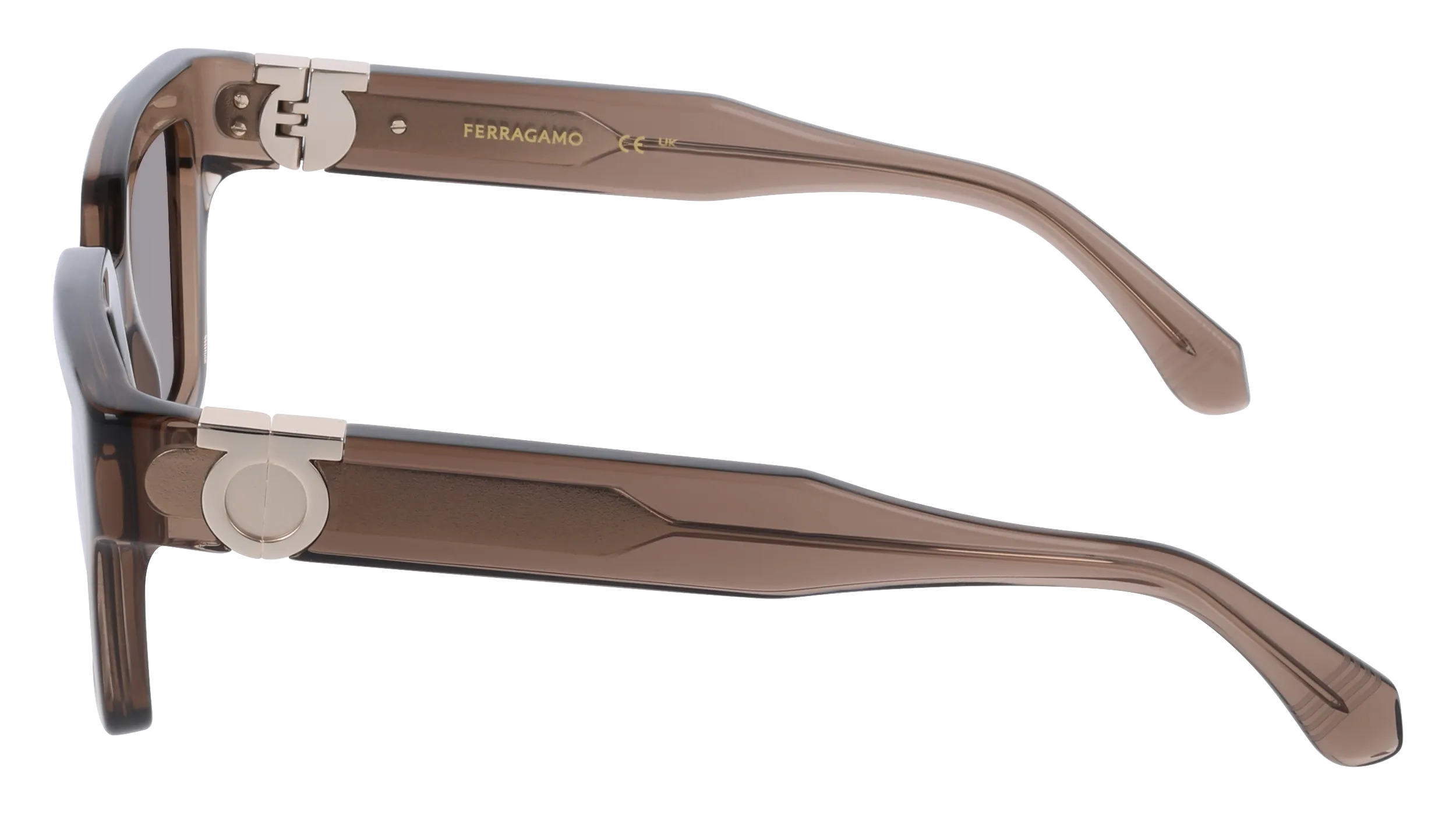 Ferragamo SF2066S 232 Occhiali da sole Acetato Marrone Squadrata Normale - immagine 3