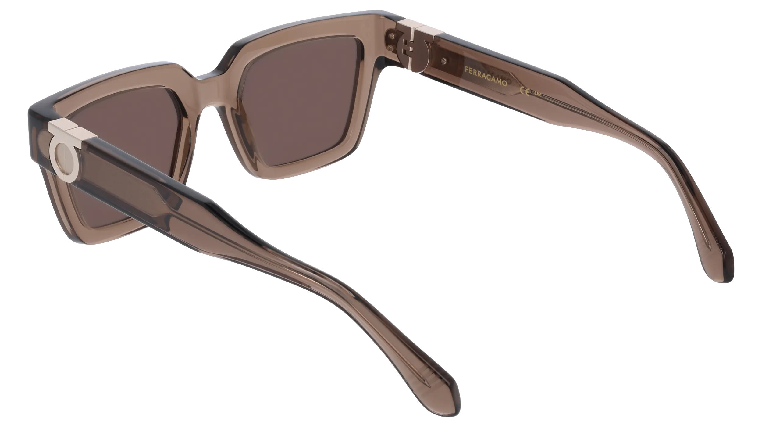 Ferragamo SF2066S 232 Occhiali da sole Acetato Marrone Squadrata Normale - immagine 4