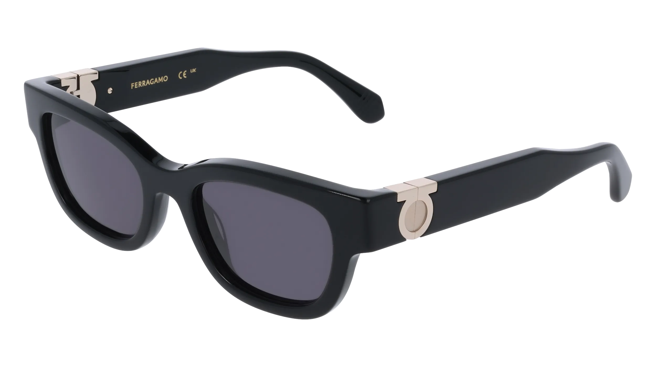 Ferragamo SF2067S 001 Occhiali da sole Acetato Nero Squadrata Normale - immagine 1