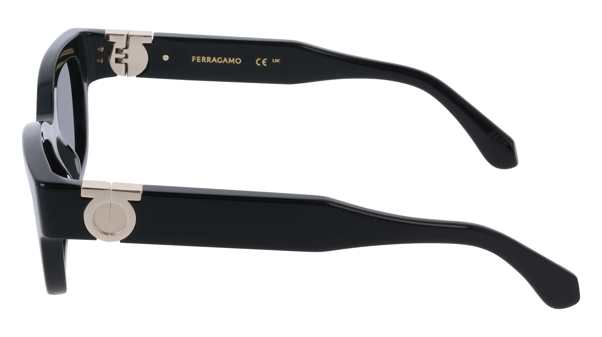 Ferragamo SF2067S 001 Occhiali da sole Acetato Nero Squadrata Normale - immagine 3