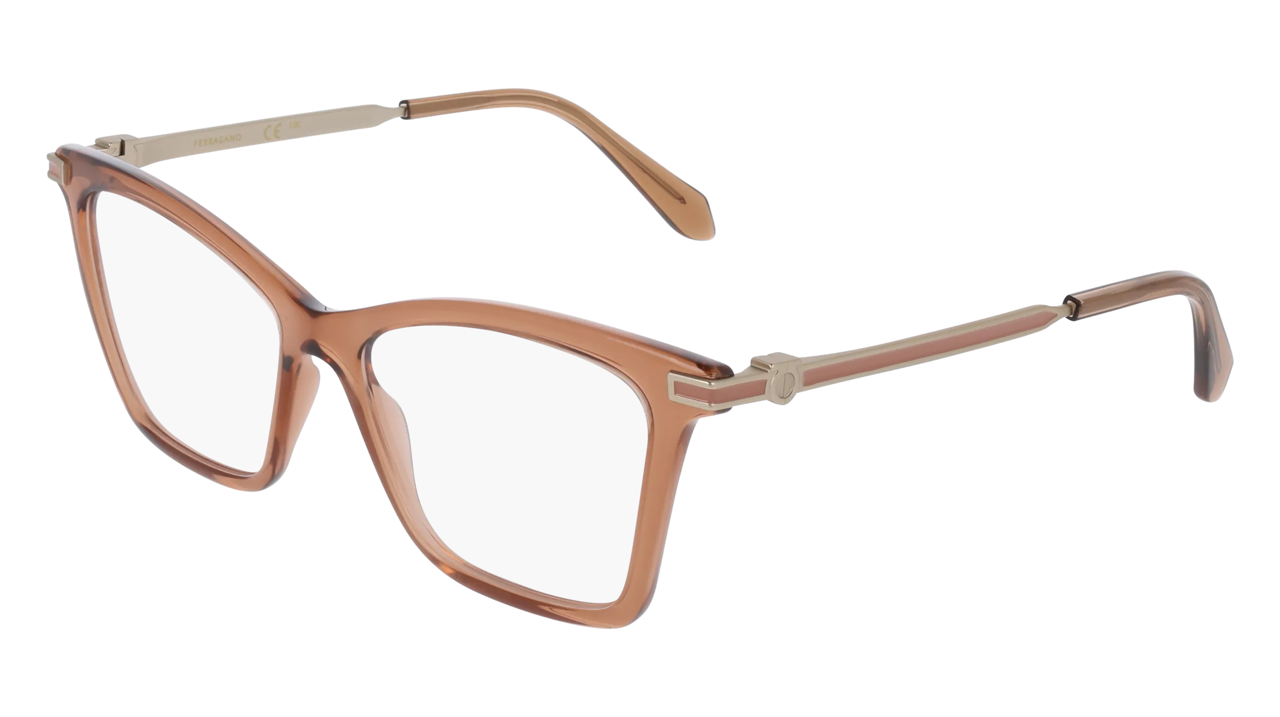 Ferragamo SF3024 232 Montature da vista Acetato Marrone Cat Eye Normale - immagine 1