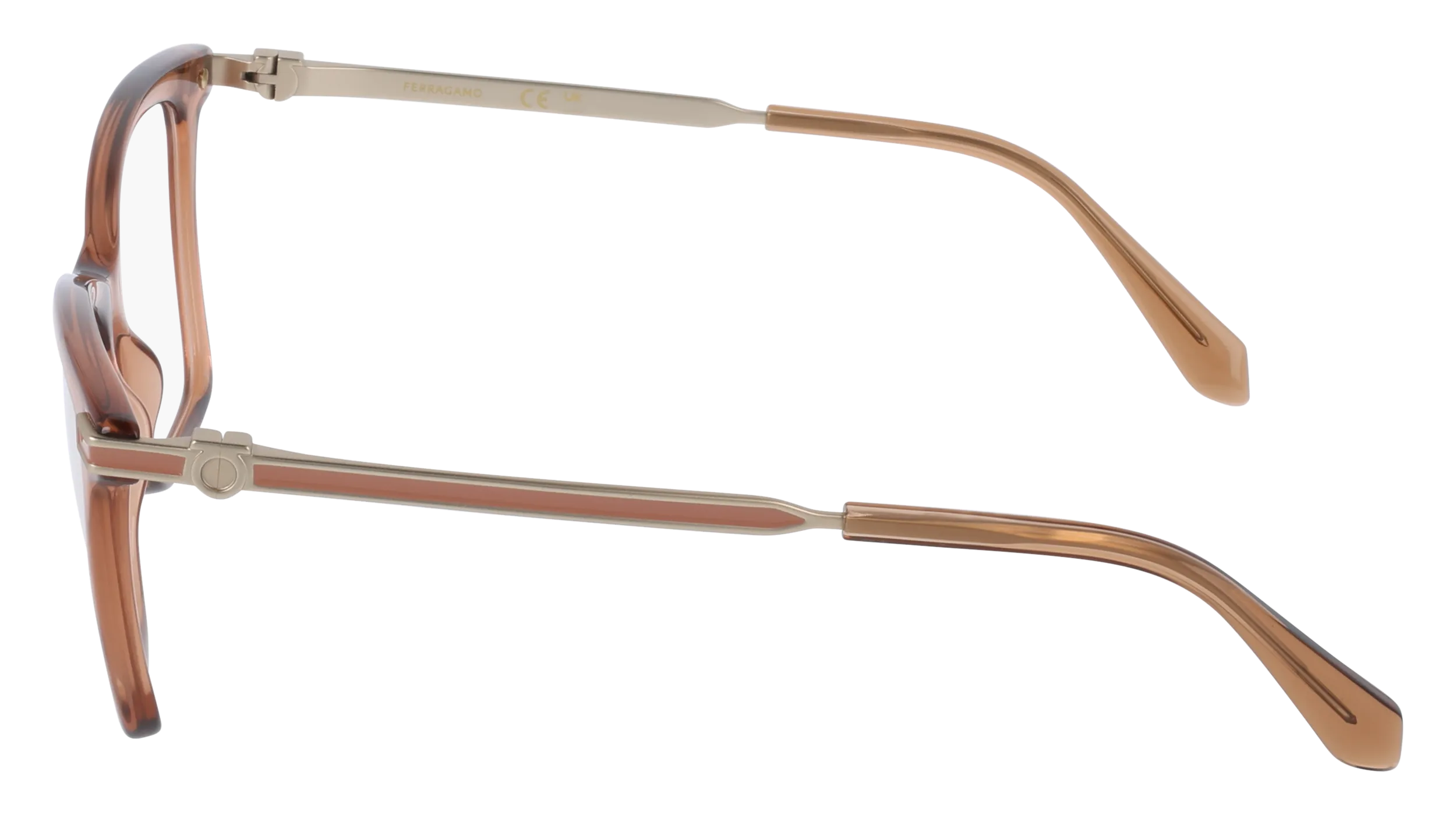 Ferragamo SF3024 232 Montature da vista Acetato Marrone Cat Eye Normale - immagine 3
