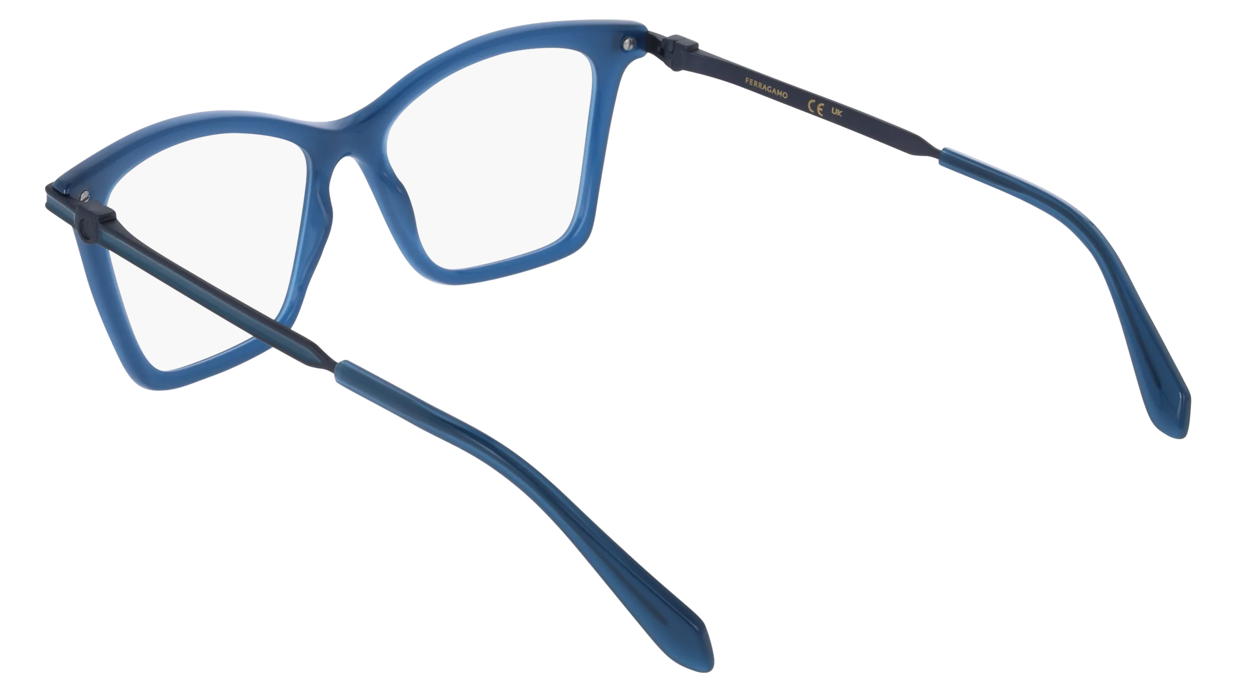 Ferragamo SF3024 423 Montature da vista Acetato Blu Cat Eye Normale - immagine 4