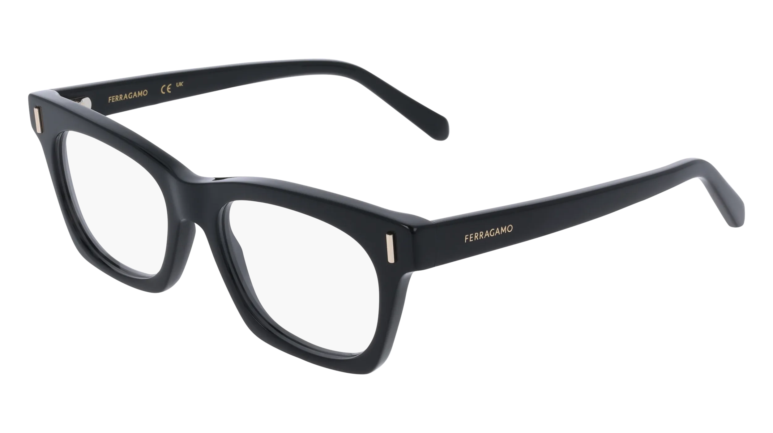 Ferragamo SF3025 001 Montature da vista Acetato Nero Squadrata Normale - immagine 1
