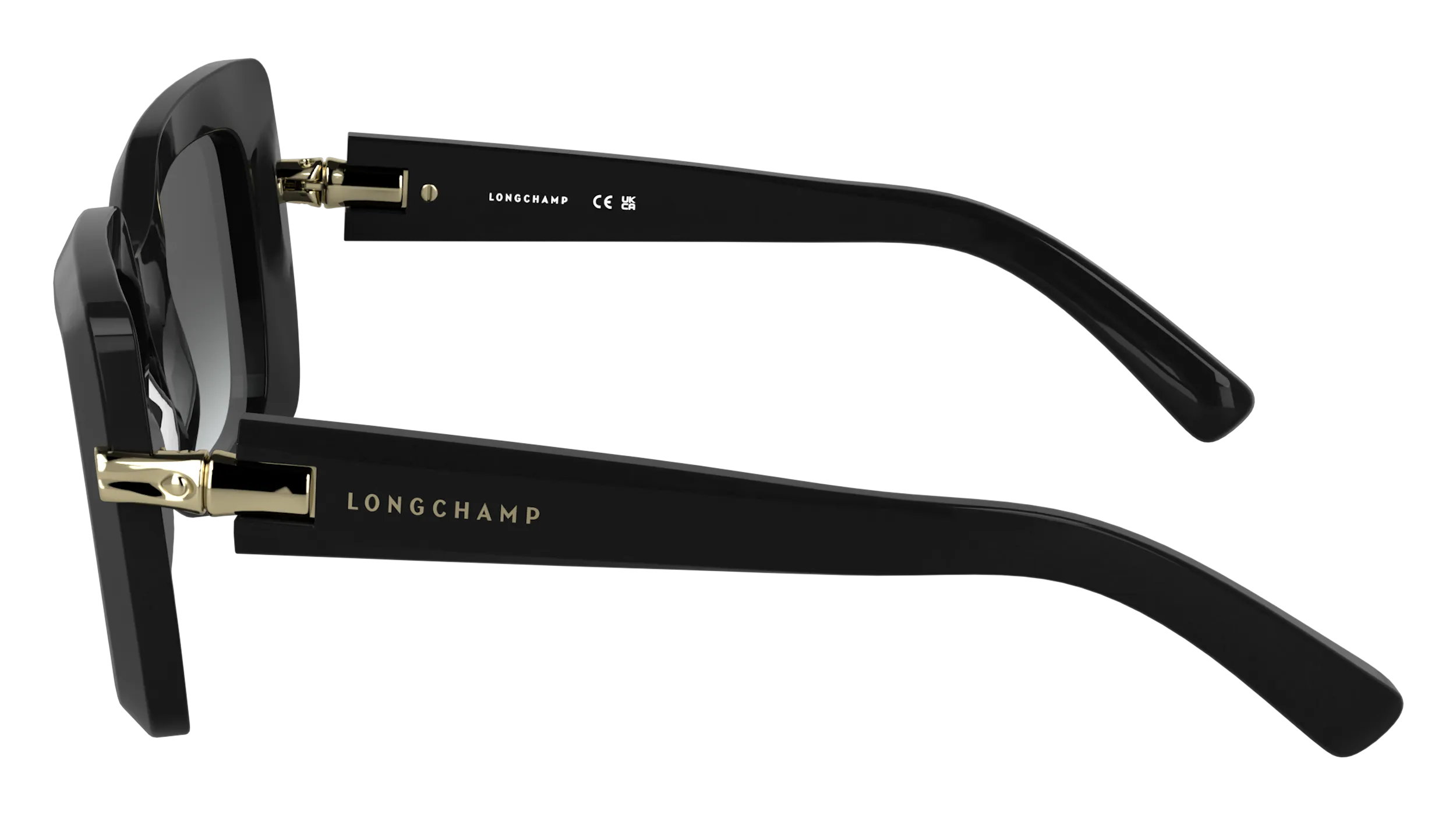 LONGCHAMP LO776S 001 Occhiali da sole Acetato Nero Squadrata Normale - immagine 3