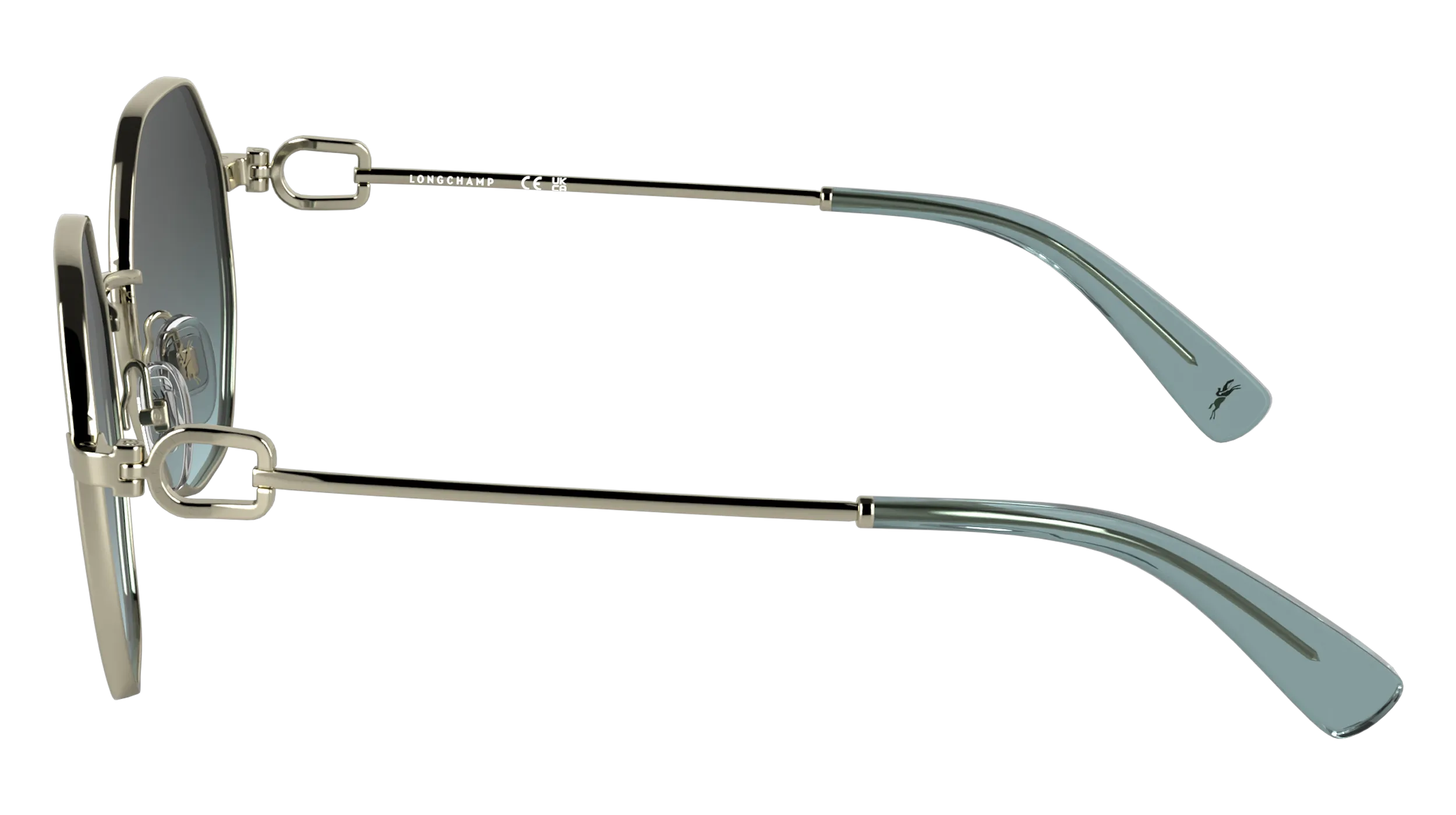 LONGCHAMP LO179S 729 Occhiali da sole Metallo Rotonda Normale Sfumato - immagine 3