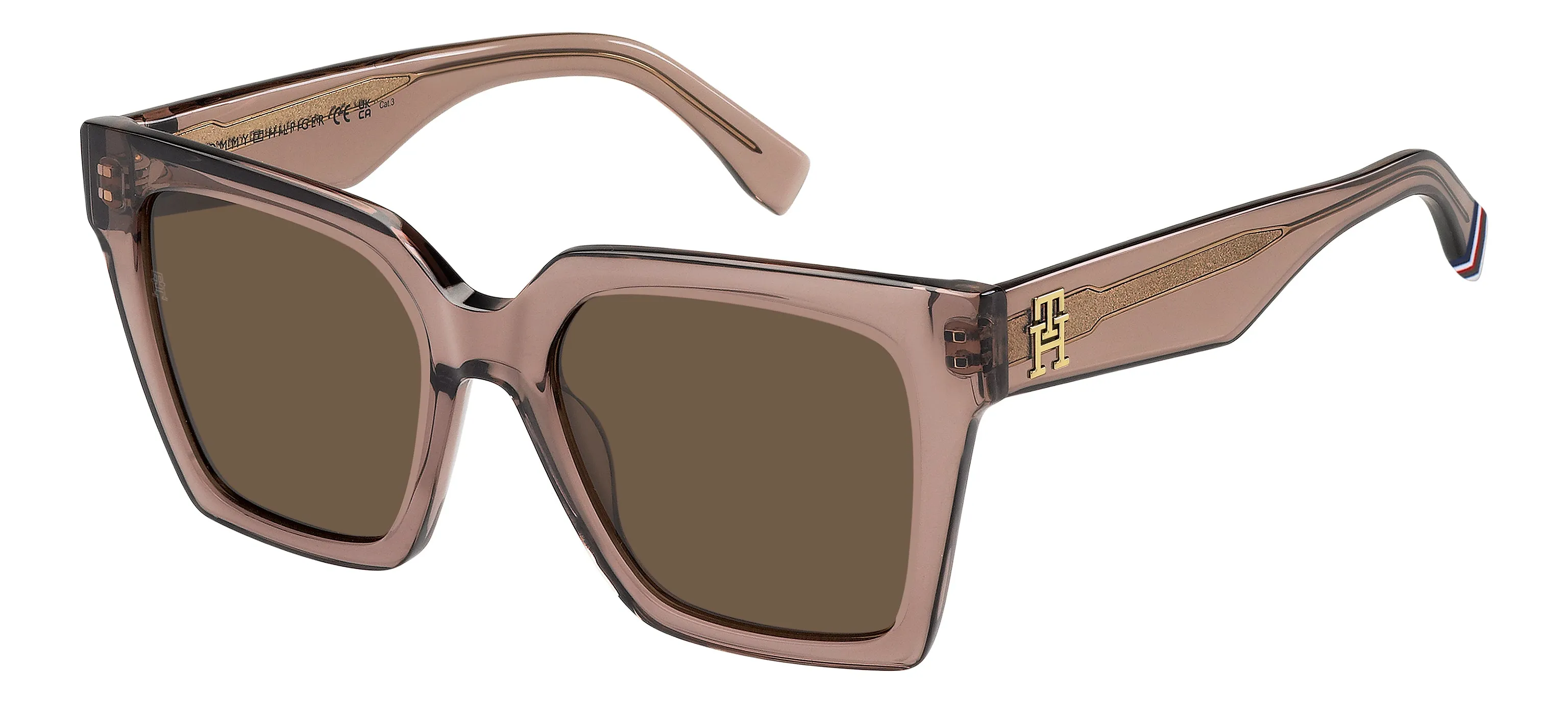 Tommy Hilfiger TH 2100/S 35J/70 Occhiali da sole Acetato Rosa Marrone Squadrata - immagine 1