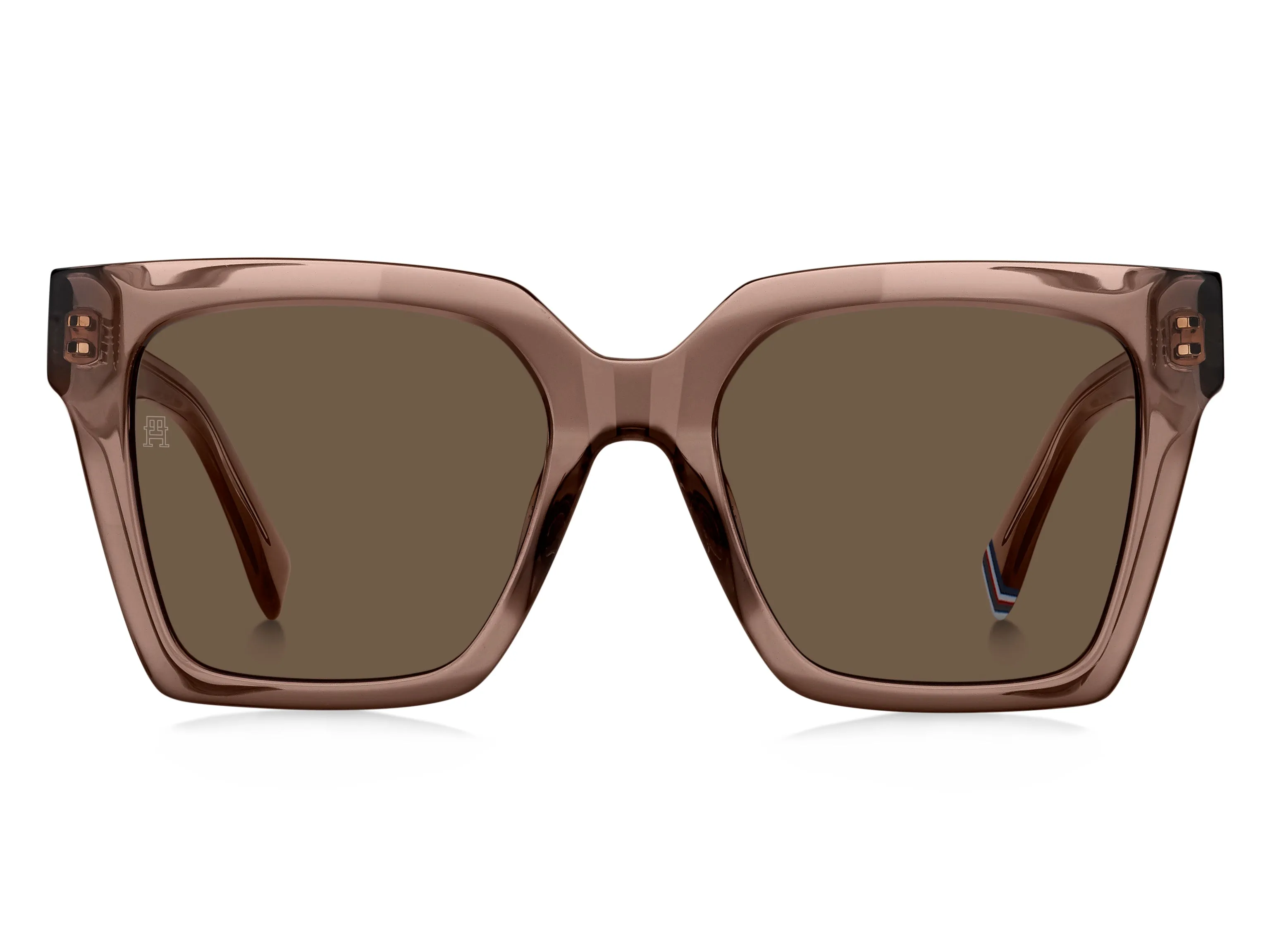 Tommy Hilfiger TH 2100/S 35J/70 Occhiali da sole Acetato Rosa Marrone Squadrata - immagine 2