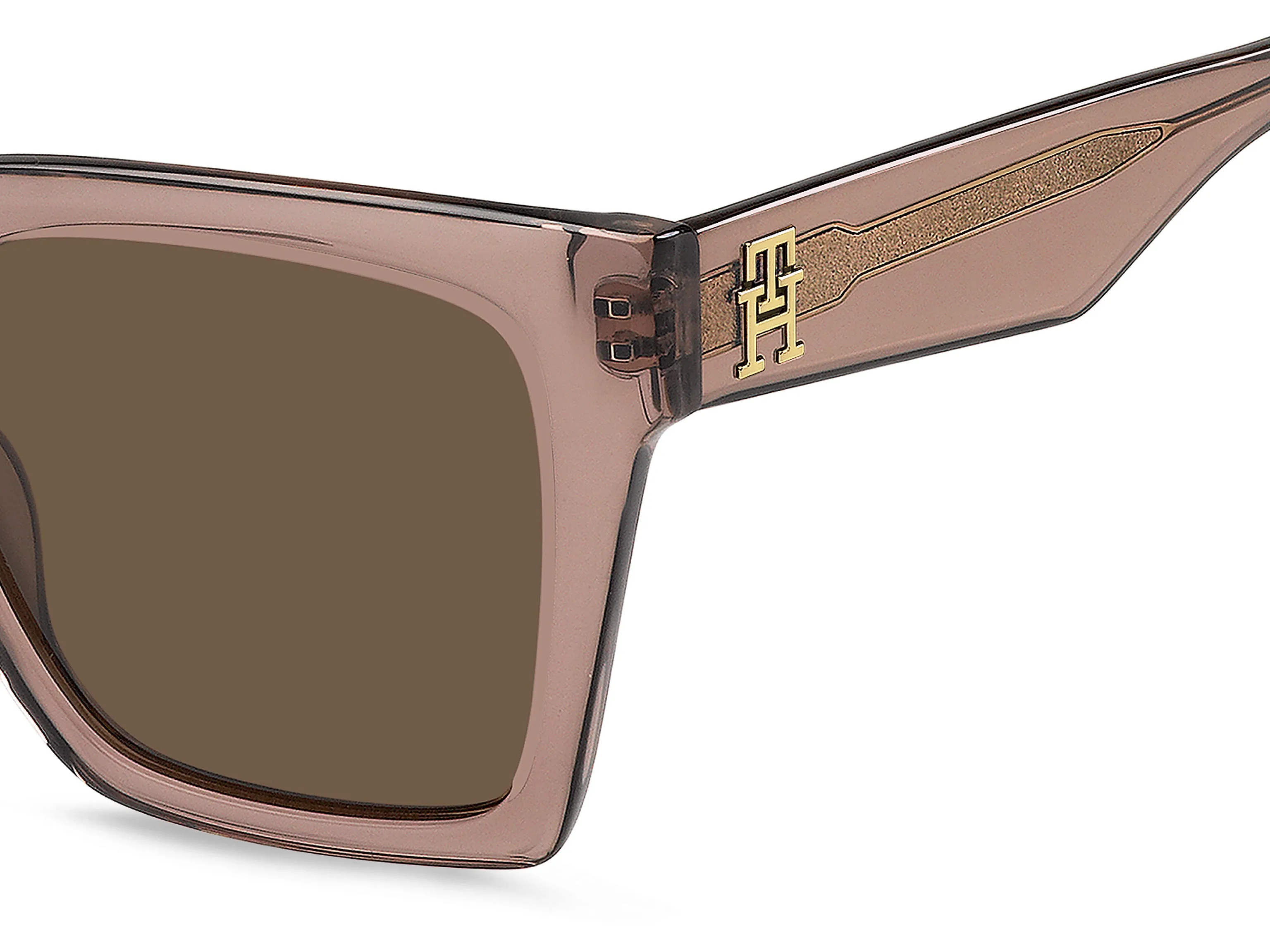 Tommy Hilfiger TH 2100/S 35J/70 Occhiali da sole Acetato Rosa Marrone Squadrata - immagine 3