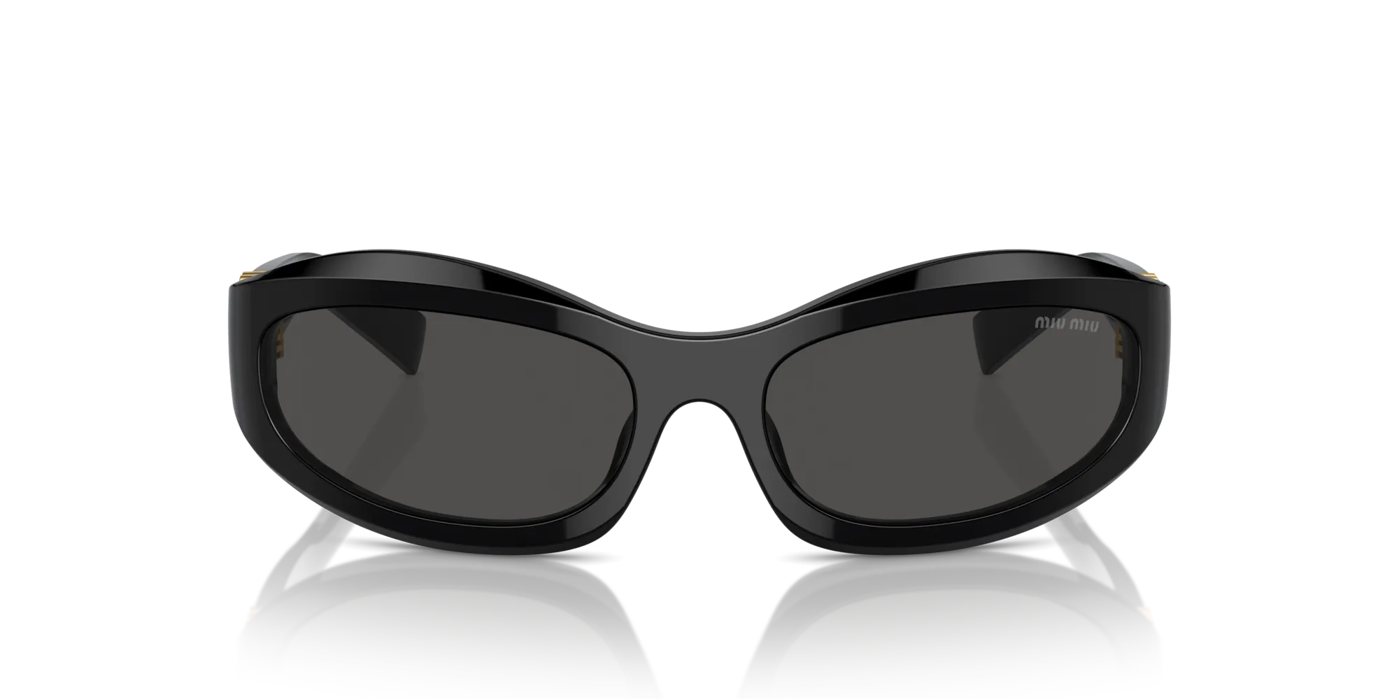 Miu Miu MU 14ZS 16K08Z Occhiali da sole Acetato Nero Grigio Geometrica Normale - immagine 3