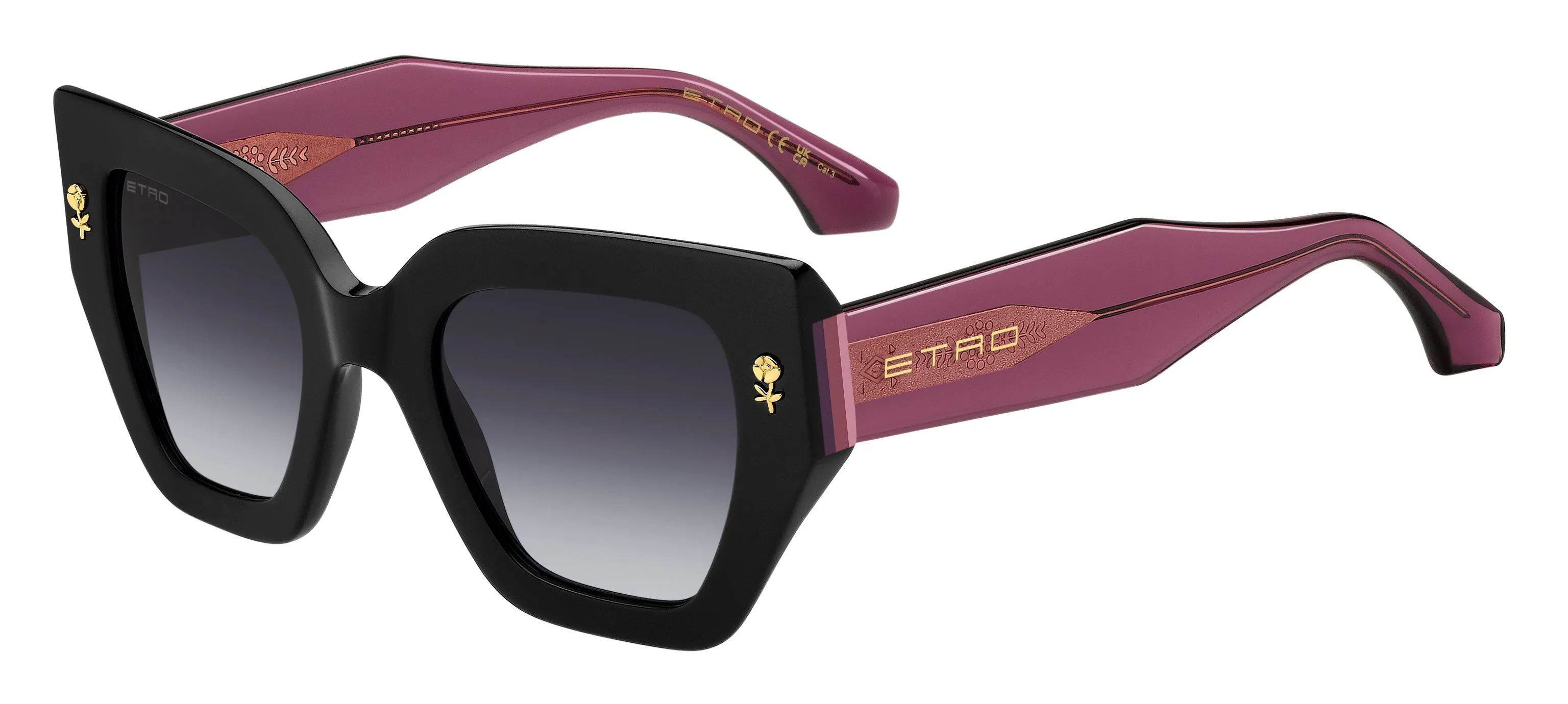 ETRO ETRO 0010/S HK8/9O Occhiali da sole Acetato Nero Grigio Squadrata Normale Sfumato - immagine 1