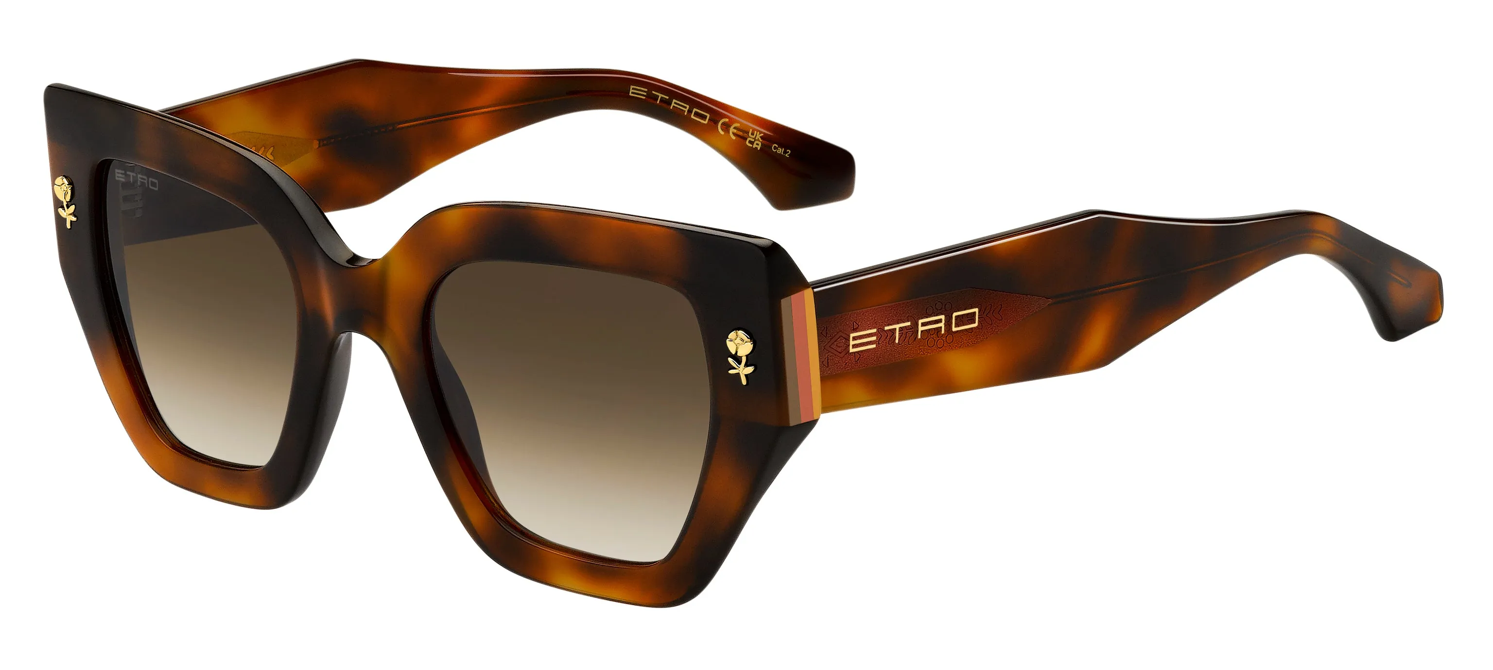 ETRO ETRO 0010/S 05L/HA Occhiali da sole Acetato Havana Marrone Squadrata Normale Sfumato - immagine 1