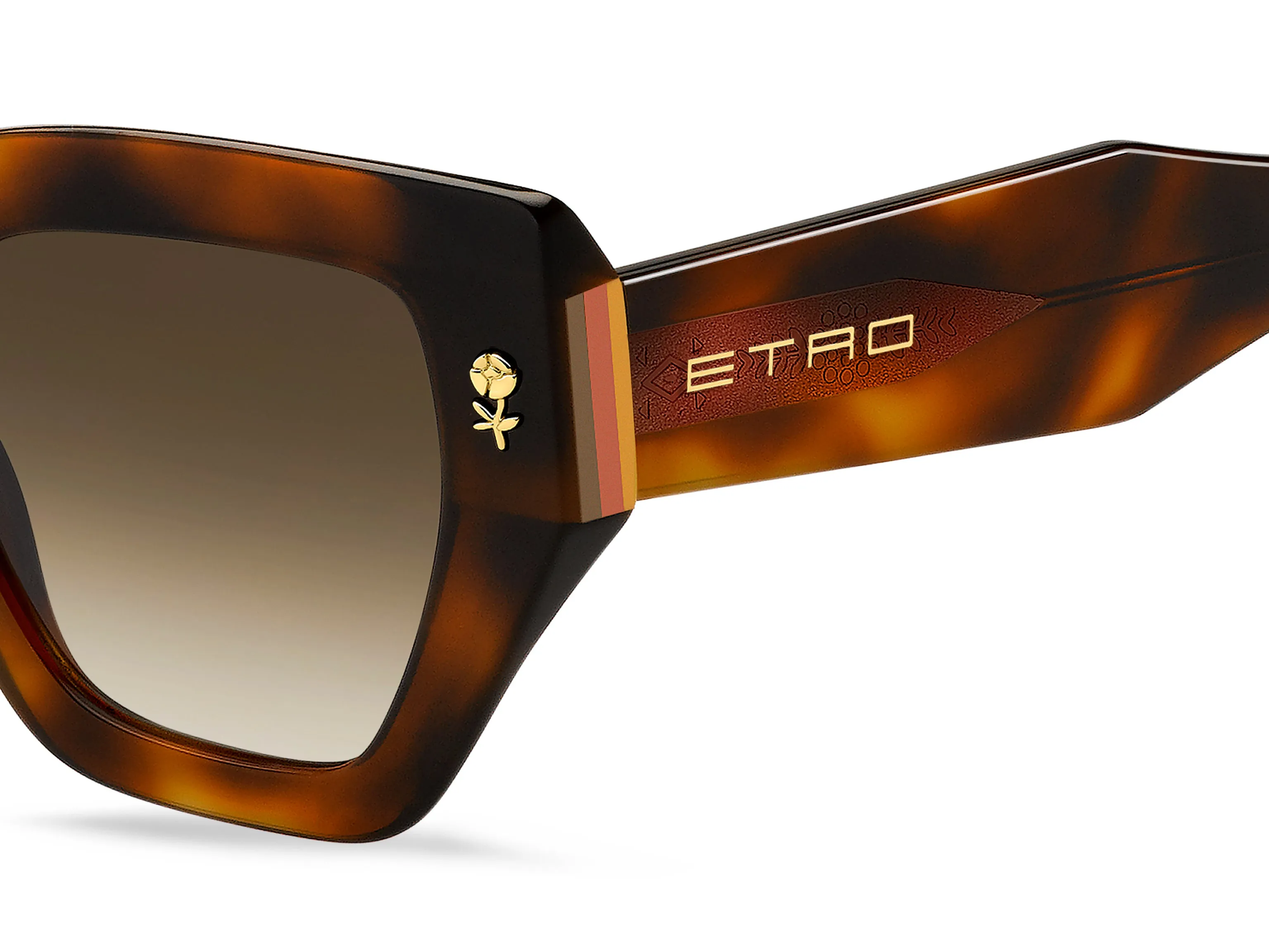 ETRO ETRO 0010/S 05L/HA Occhiali da sole Acetato Havana Marrone Squadrata Normale Sfumato - immagine 3