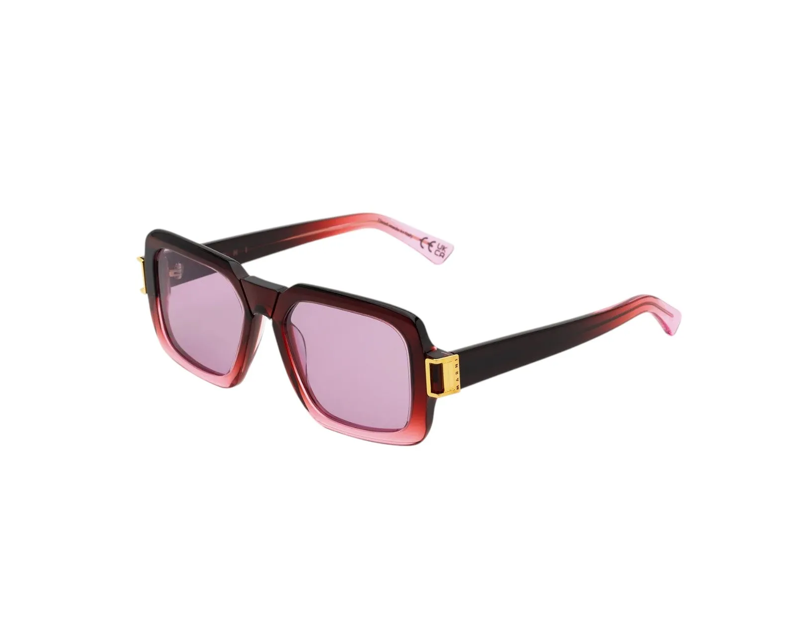 Marni LCS Zamalek Faded Burgundy Occhiali da sole Acetato Bordeaux Rosa Squadrata Normale - immagine 1