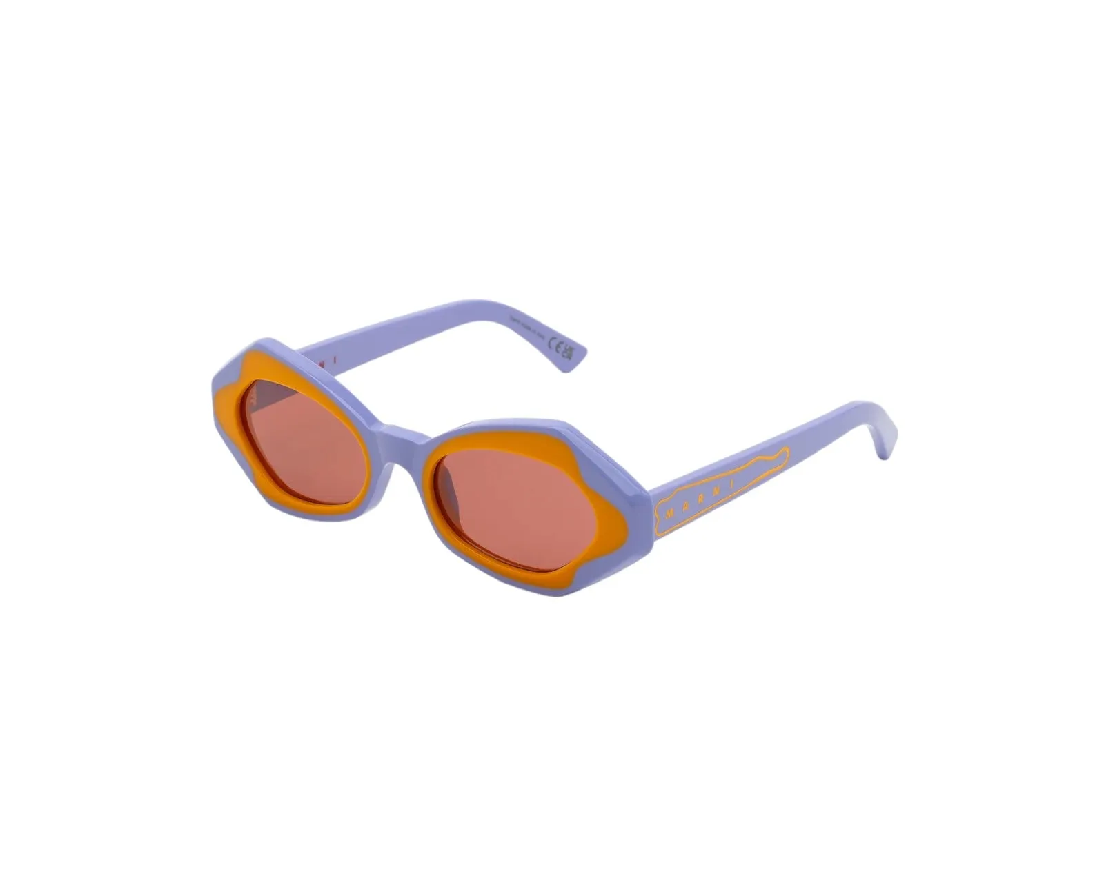 Marni D7V Unlahand Lilac Occhiali da sole Acetato Viola Rosso Rotonda Normale - immagine 1