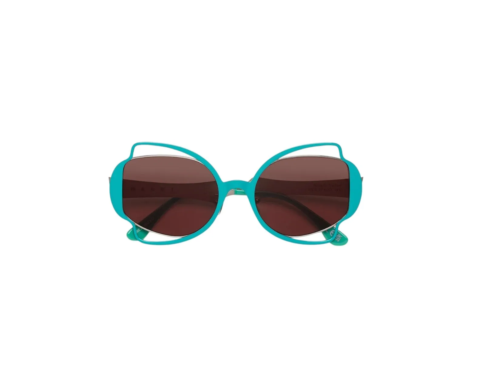 Marni WE3 Route Of The Sun Green Occhiali da sole Metallo Verde Marrone Geometrica Normale - immagine 2